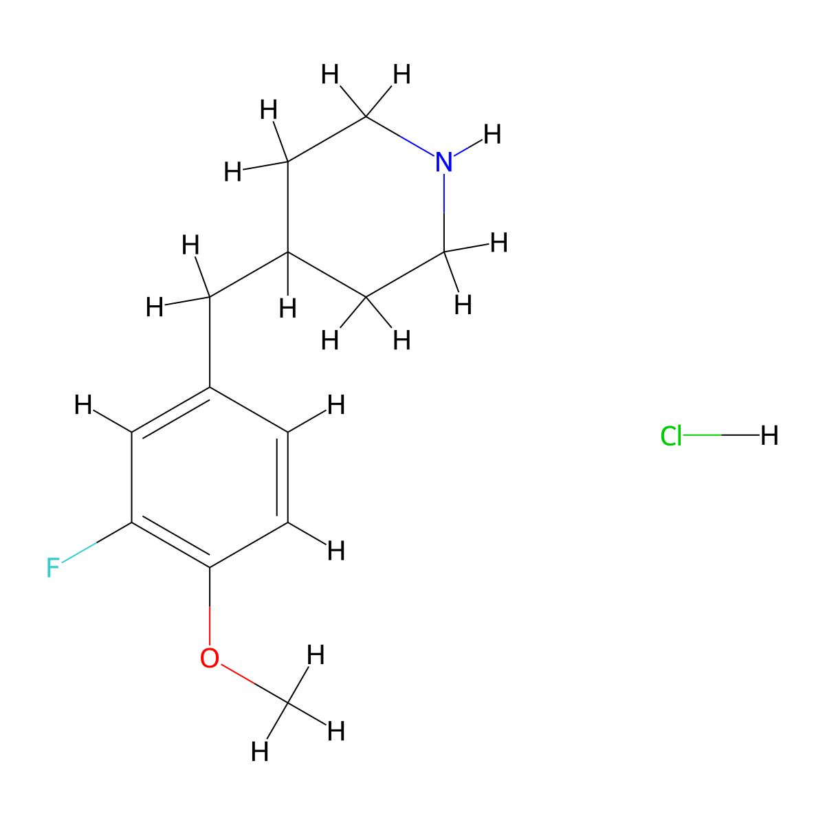 4-(3-Fluoro-4-methoxy-benzyl)-piperidine hydrochloride molecular structure, CAS 1171578-73-6
