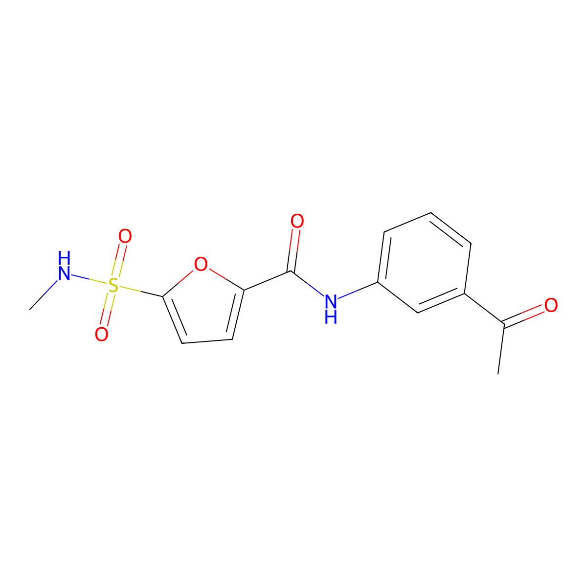 N-(3-acetylphenyl)-5-(methylsulfamoyl)furan-2-carboxamide molecular structure, CAS 1171581-61-5