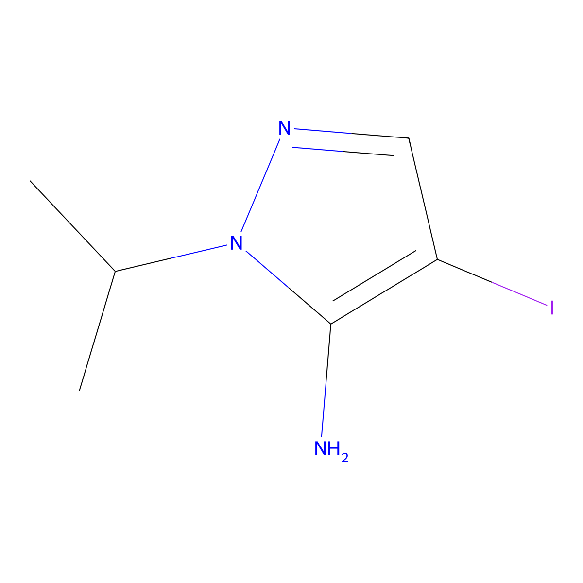 4-iodo-1-(propan-2-yl)-1H-pyrazol-5-amine molecular structure, CAS 1171582-01-6