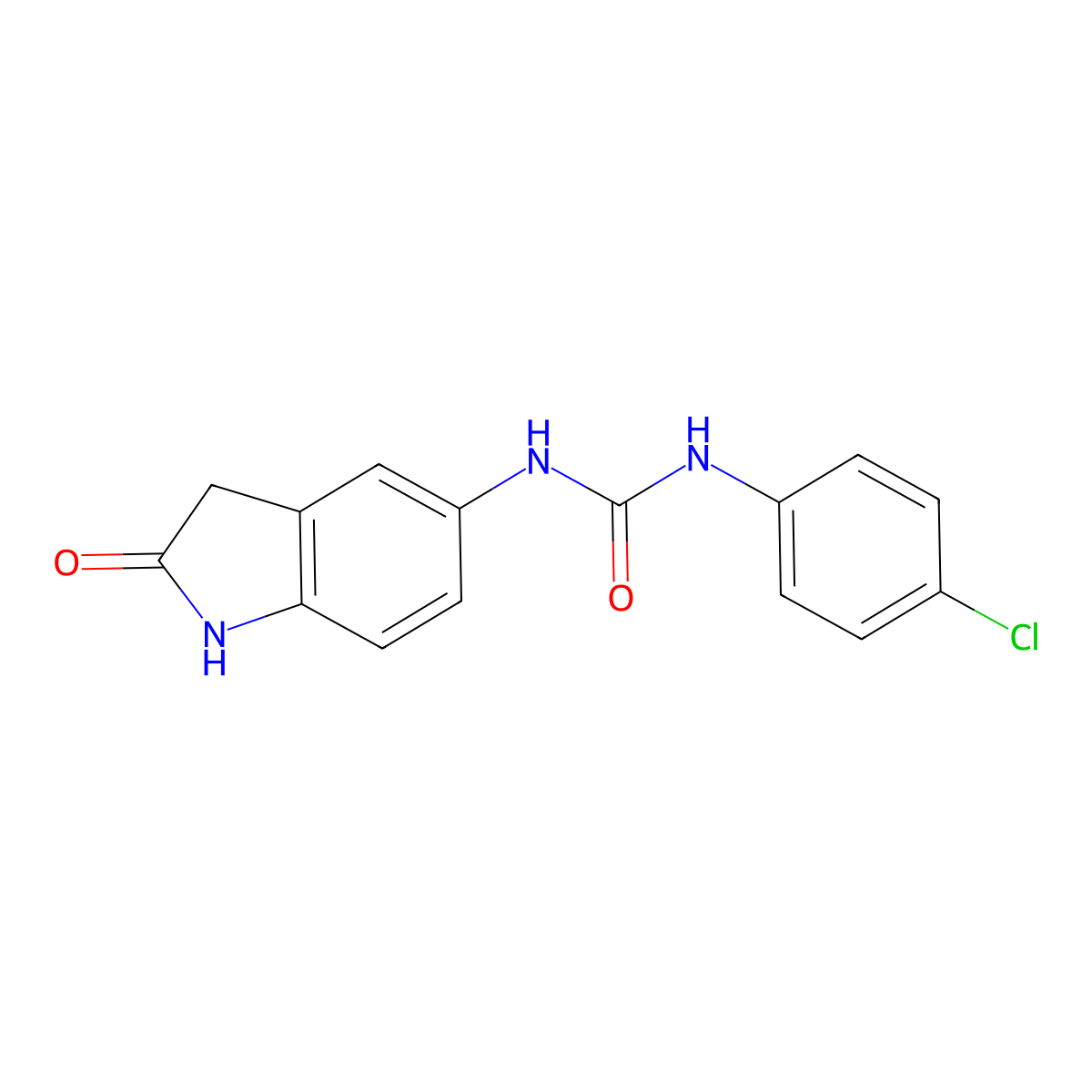 1-(4-Chlorophenyl)-3-(2-oxoindolin-5-yl)urea molecular structure, CAS 1171584-41-0