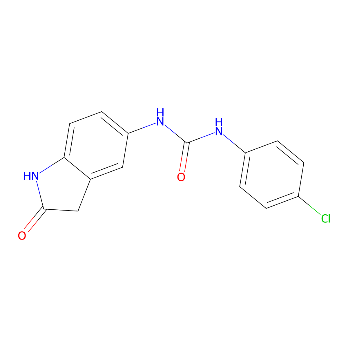 1-(4-Chlorophenyl)-3-(2-oxoindolin-5-yl)urea molecular structure, CAS 1171584-41-0
