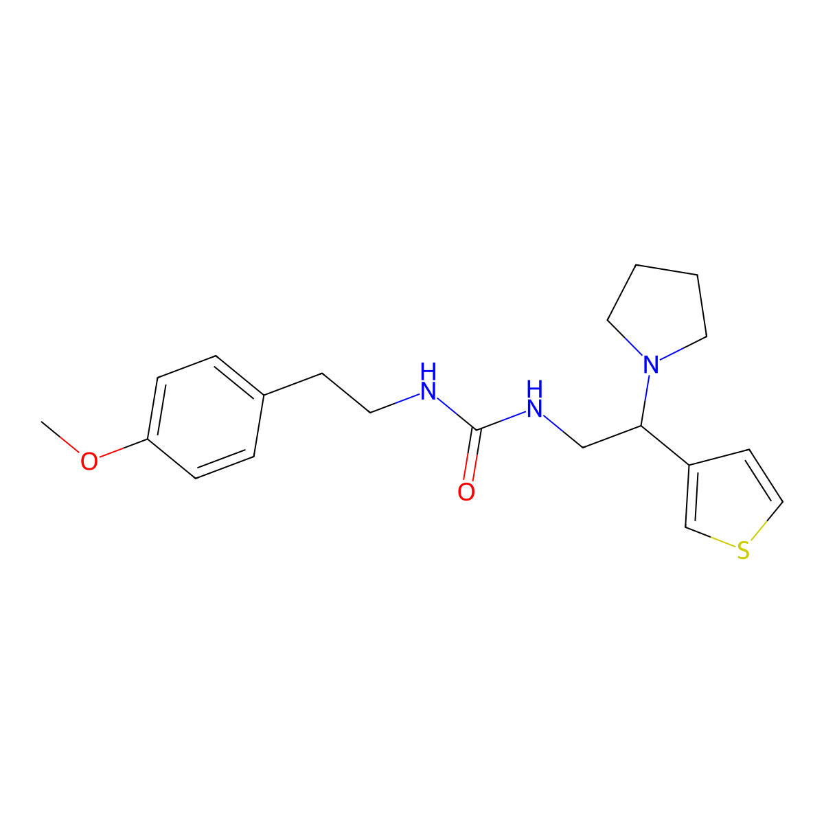 1-(4-Methoxyphenethyl)-3-(2-(pyrrolidin-1-yl)-2-(thiophen-3-yl)ethyl)urea molecular structure, CAS 1171585-47-9