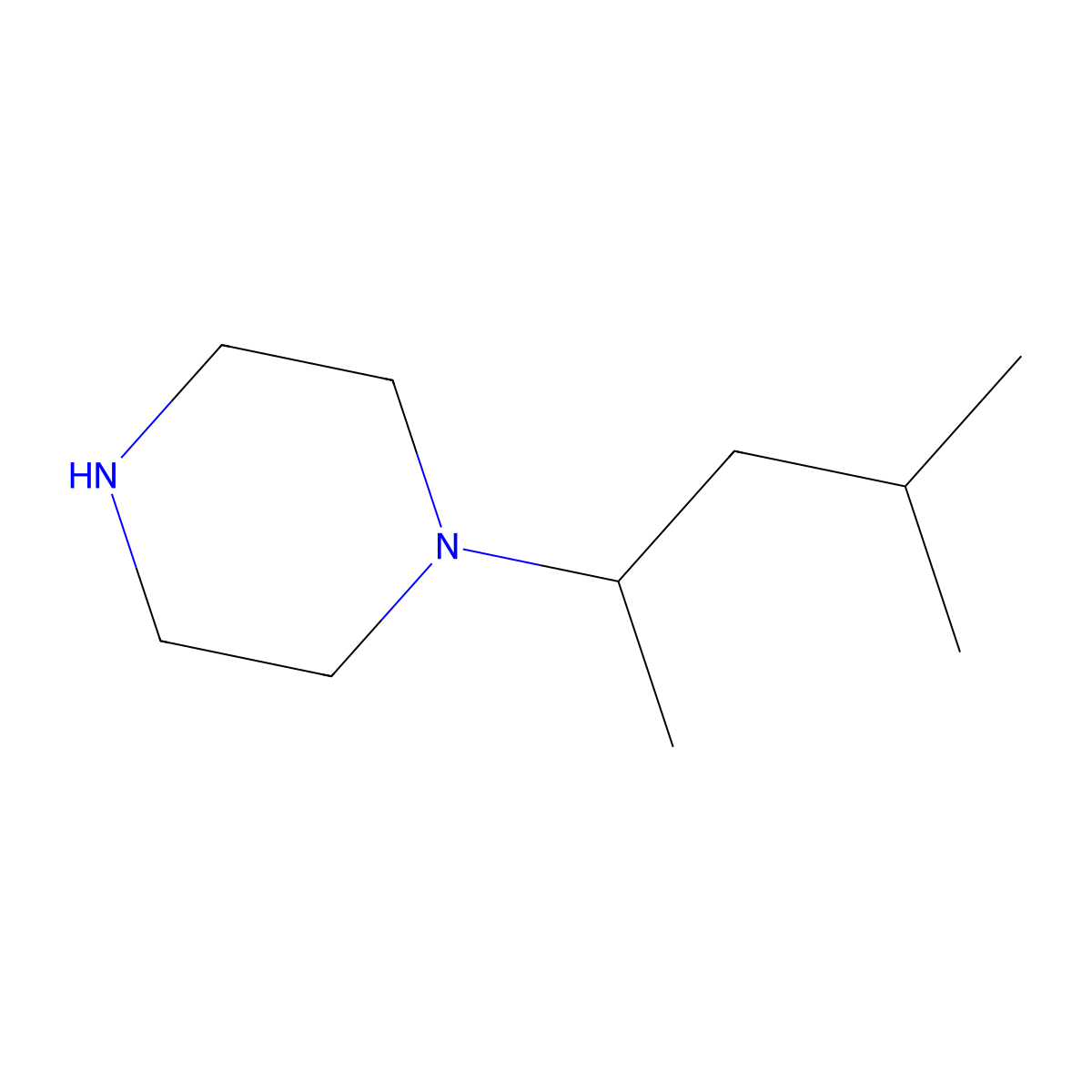 1-(4-Methylpentan-2-yl)piperazine molecular structure, CAS 1171587-00-0