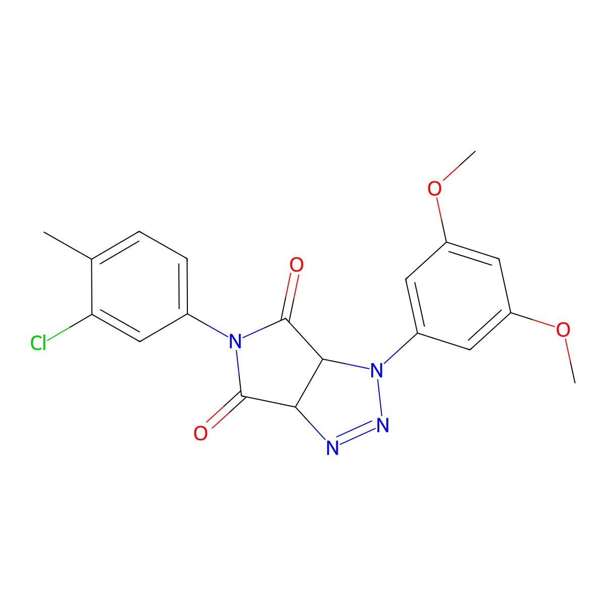 5-(3-chloro-4-methylphenyl)-1-(3,5-dimethoxyphenyl)-1H,3aH,4H,5H,6H,6aH-pyrrolo[3,4-d][1,2,3]triazole-4,6-dione molecular structure, CAS 1171588-68-3