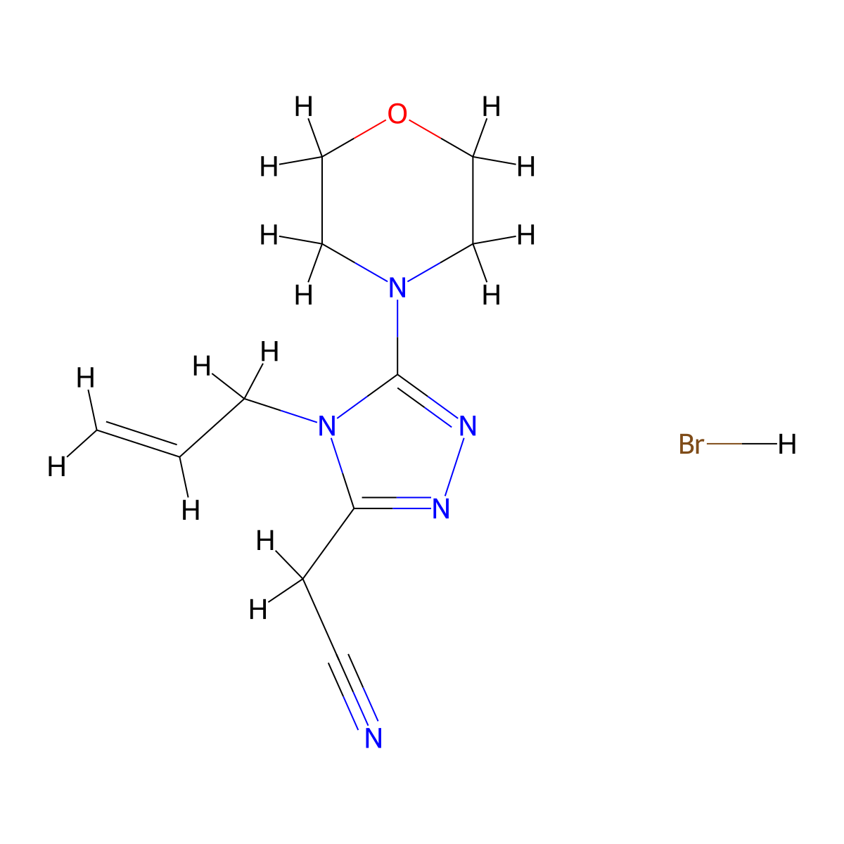 2-[5-(morpholin-4-yl)-4-(prop-2-en-1-yl)-4H-1,2,4-triazol-3-yl]acetonitrile hydrobromide molecular structure, CAS 1171589-44-8
