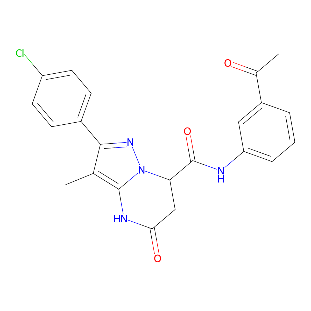 N-(3-acetylphenyl)-2-(4-chlorophenyl)-5-hydroxy-3-methyl-6,7-dihydropyrazolo[1,5-a]pyrimidine-7-carboxamide molecular structure, CAS 1171589-47-1