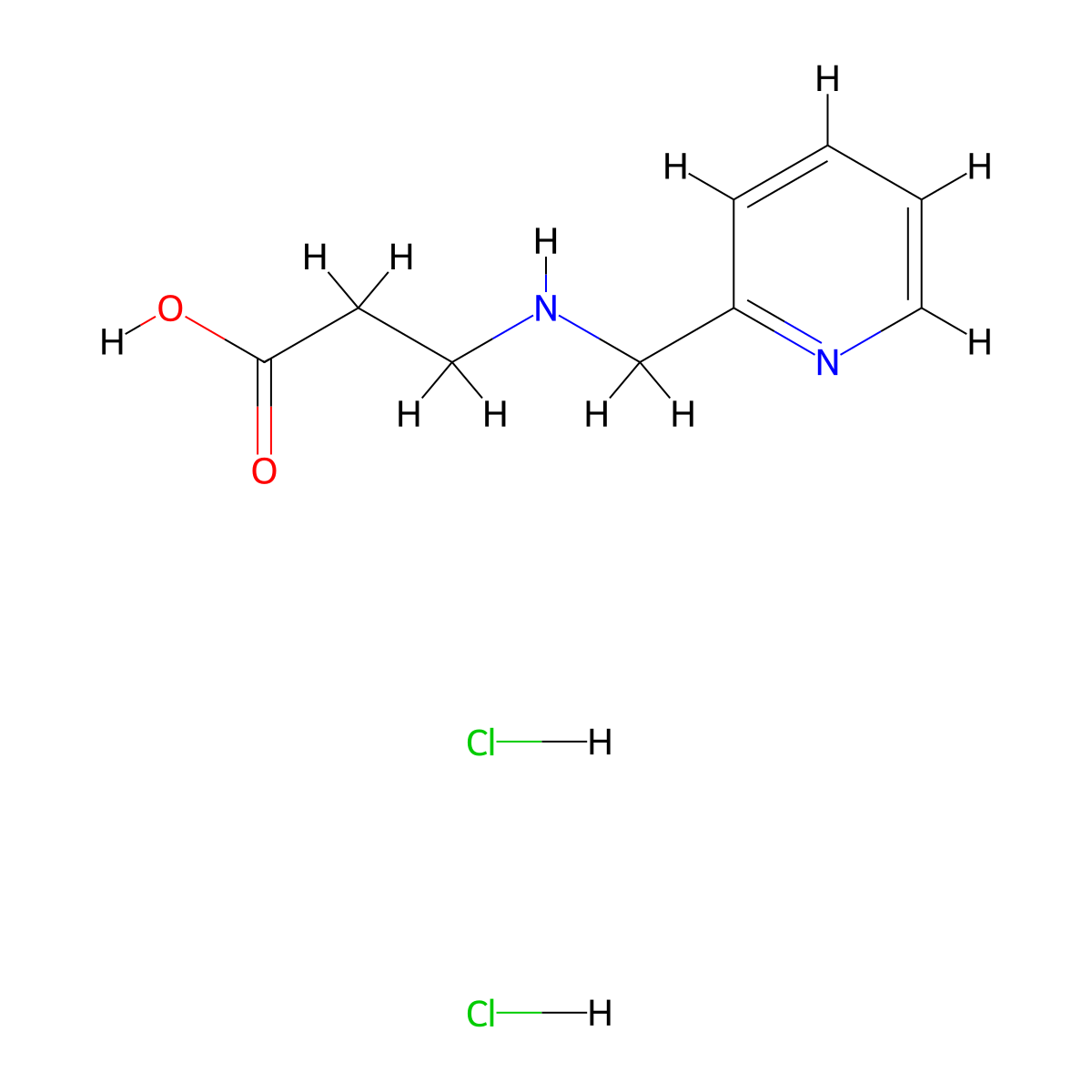 3-[(Pyridin-2-ylmethyl)amino]propanoic acid dihydrochloride molecular structure, CAS 1171591-14-2
