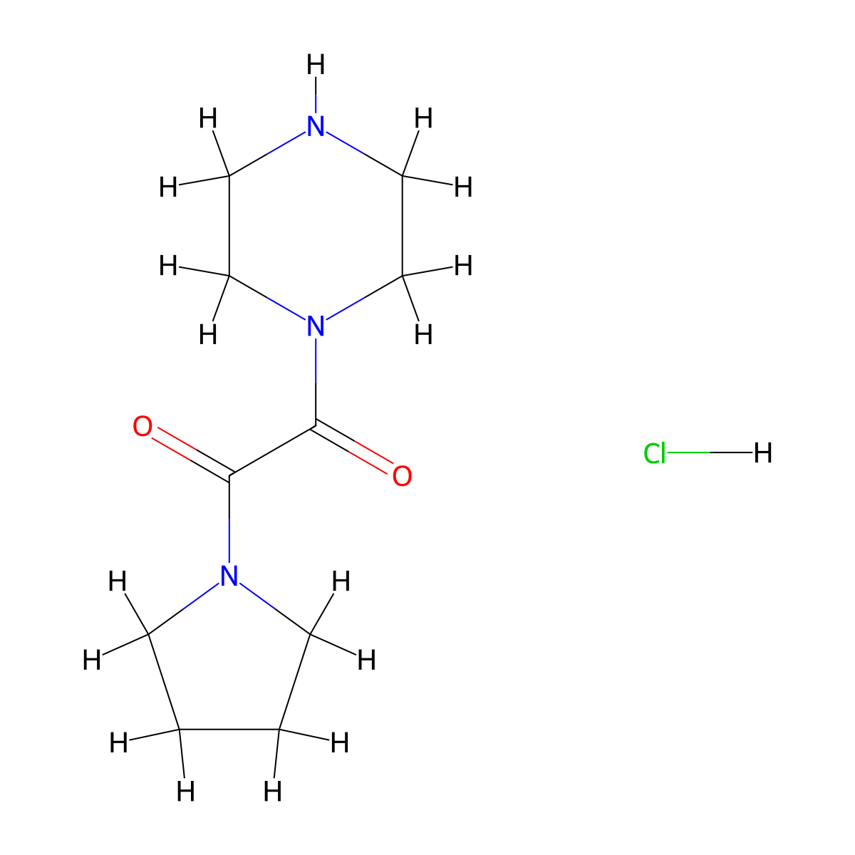1-(Piperazin-1-yl)-2-(pyrrolidin-1-yl)ethane-1,2-dione hydrochloride molecular structure, CAS 1171593-08-0