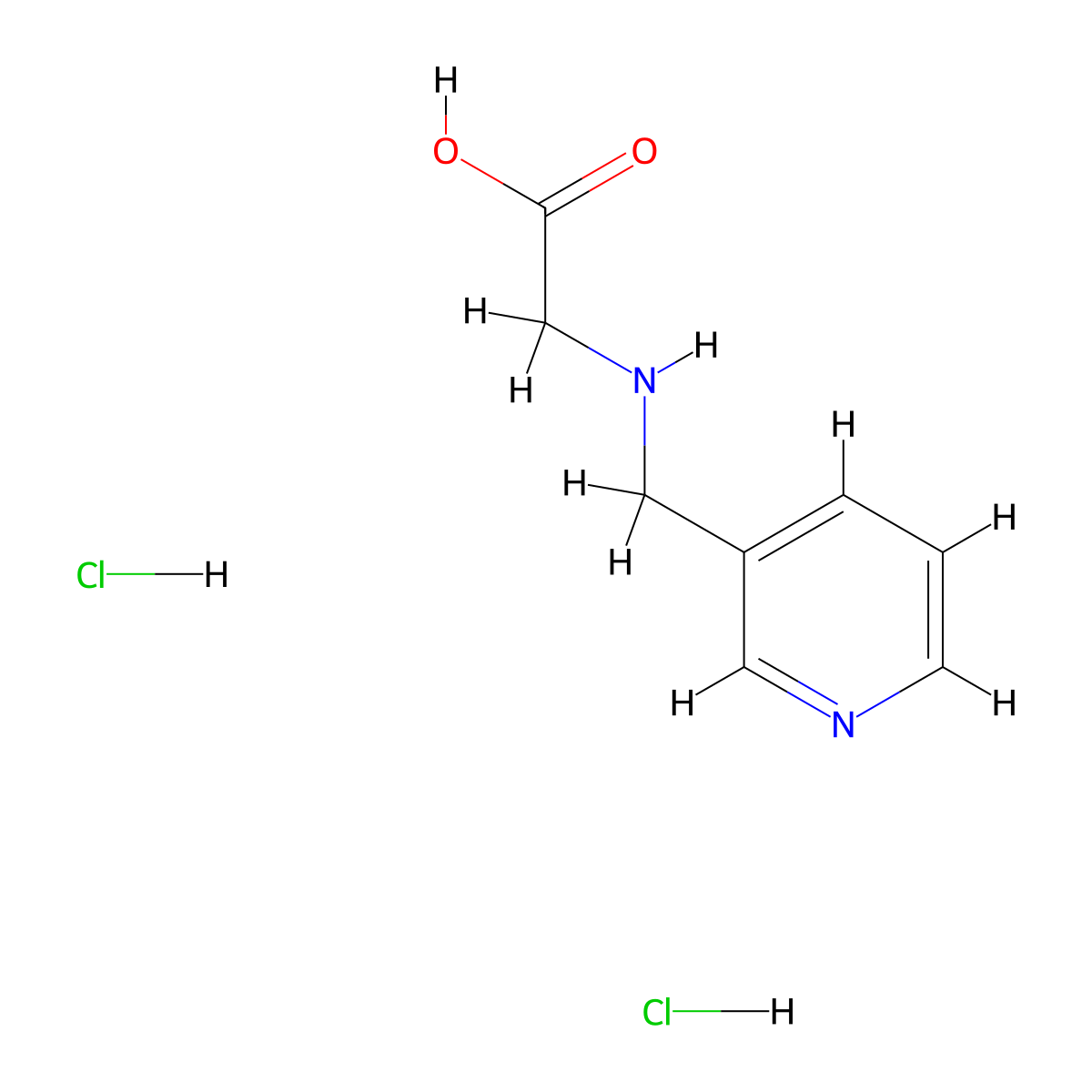 2-(((Pyridin-3-yl)methyl)amino)acetic acid dihydrochloride molecular structure, CAS 1171594-48-1