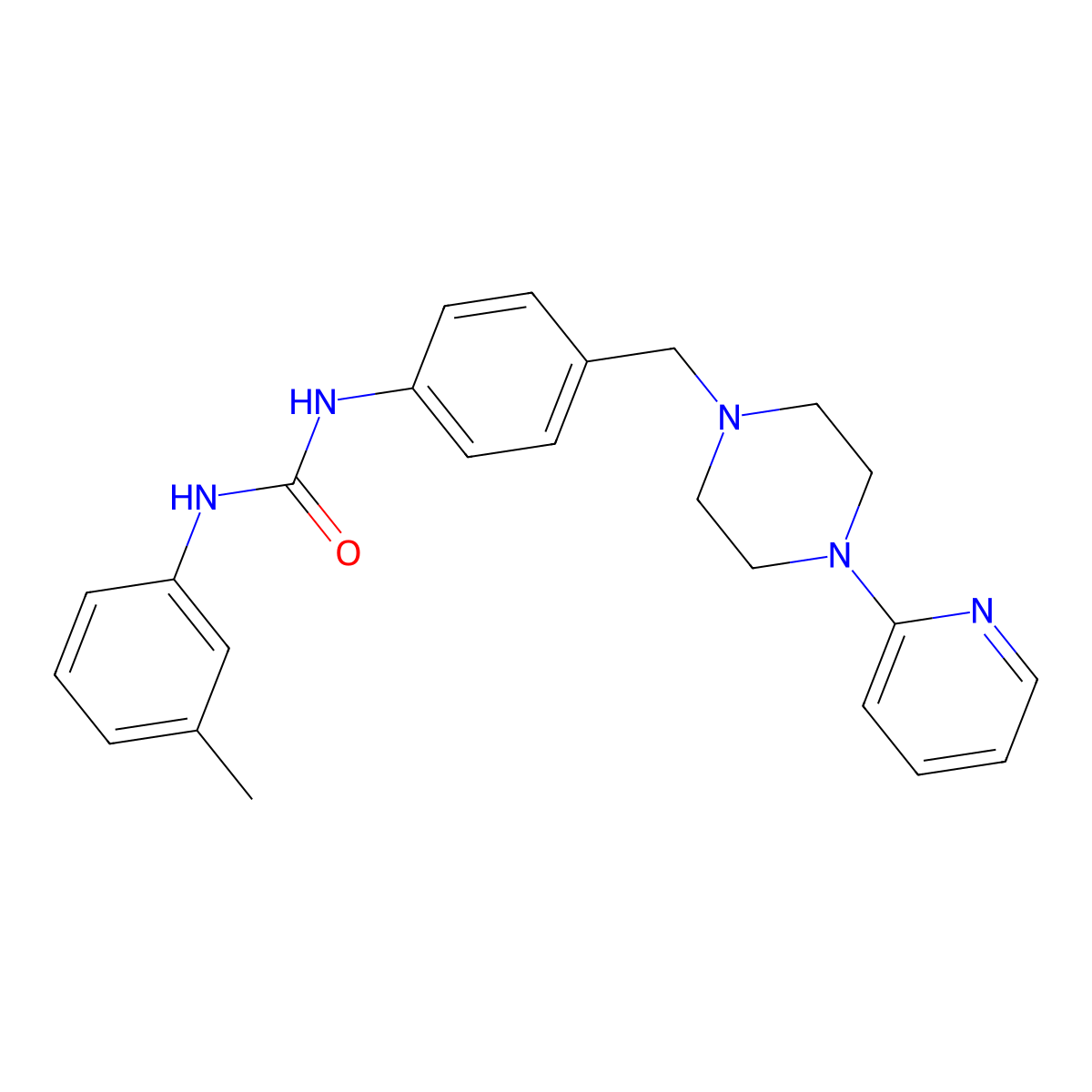 1-(4-((4-(Pyridin-2-yl)piperazin-1-yl)methyl)phenyl)-3-(m-tolyl)urea molecular structure, CAS 1171594-89-0