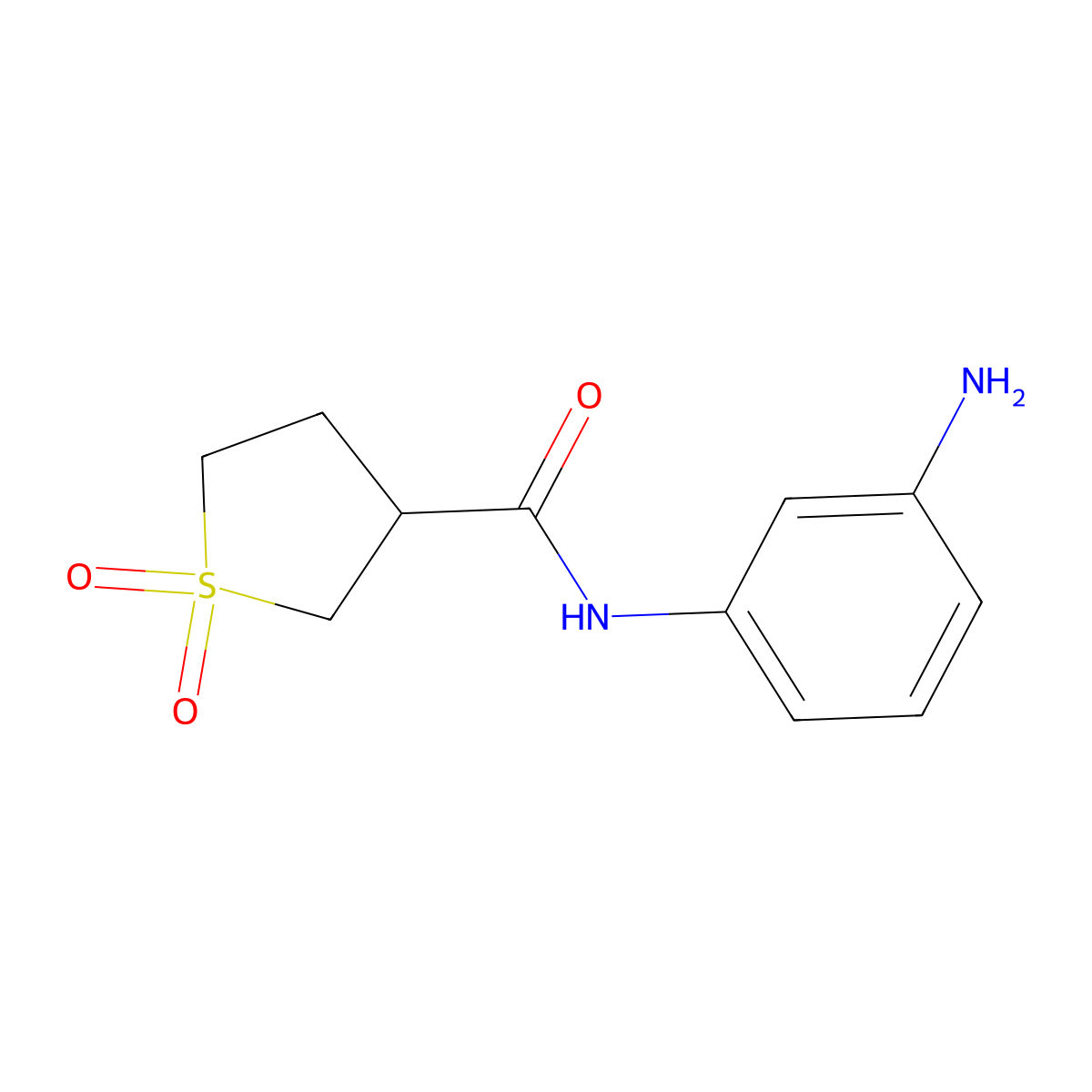 N-(3-aminophenyl)tetrahydrothiophene-3-carboxamide 1,1-dioxide molecular structure, CAS 1171598-25-6