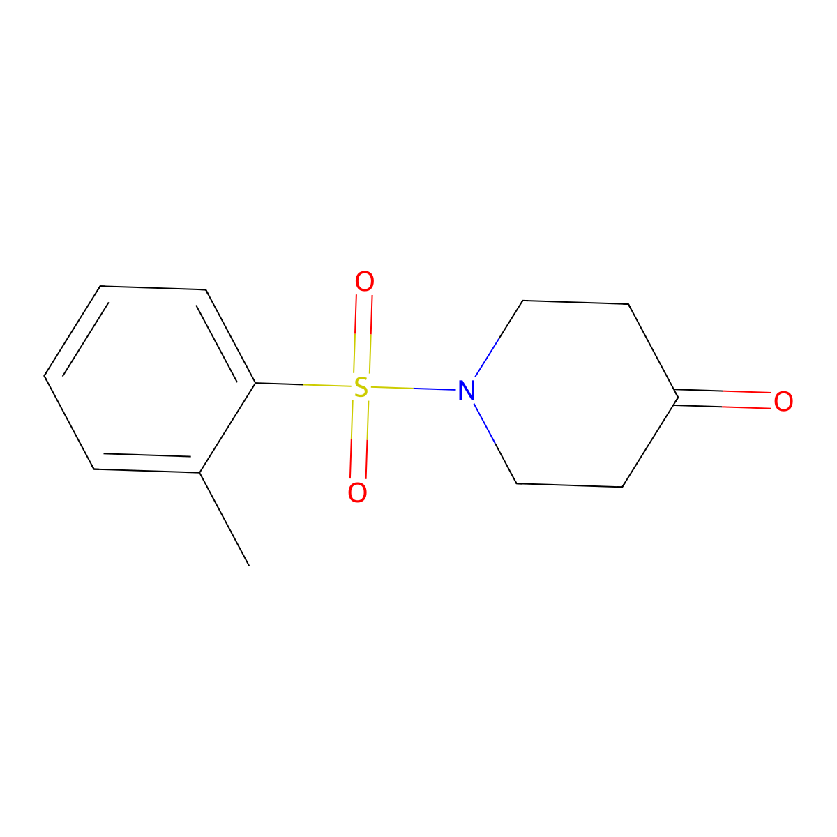 1-[(2-Methylphenyl)sulfonyl]piperidin-4-one molecular structure, CAS 1171599-64-6