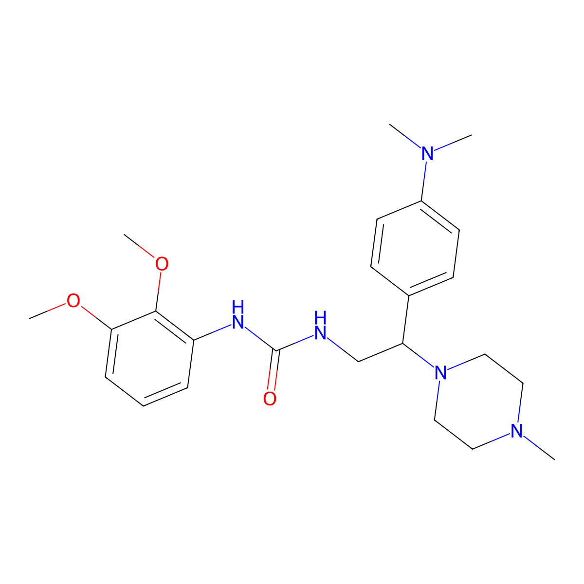 1-(2,3-Dimethoxyphenyl)-3-(2-(4-(dimethylamino)phenyl)-2-(4-methylpiperazin-1-yl)ethyl)urea molecular structure, CAS 1171600-48-8