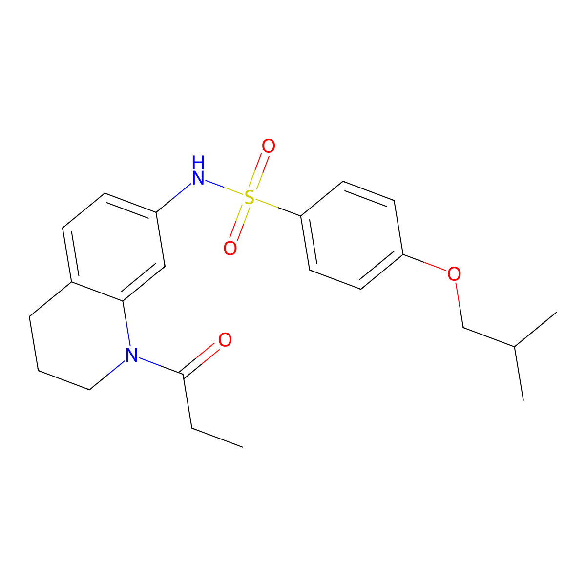 4-(2-methylpropoxy)-N-(1-propanoyl-1,2,3,4-tetrahydroquinolin-7-yl)benzene-1-sulfonamide molecular structure, CAS 1171604-19-5
