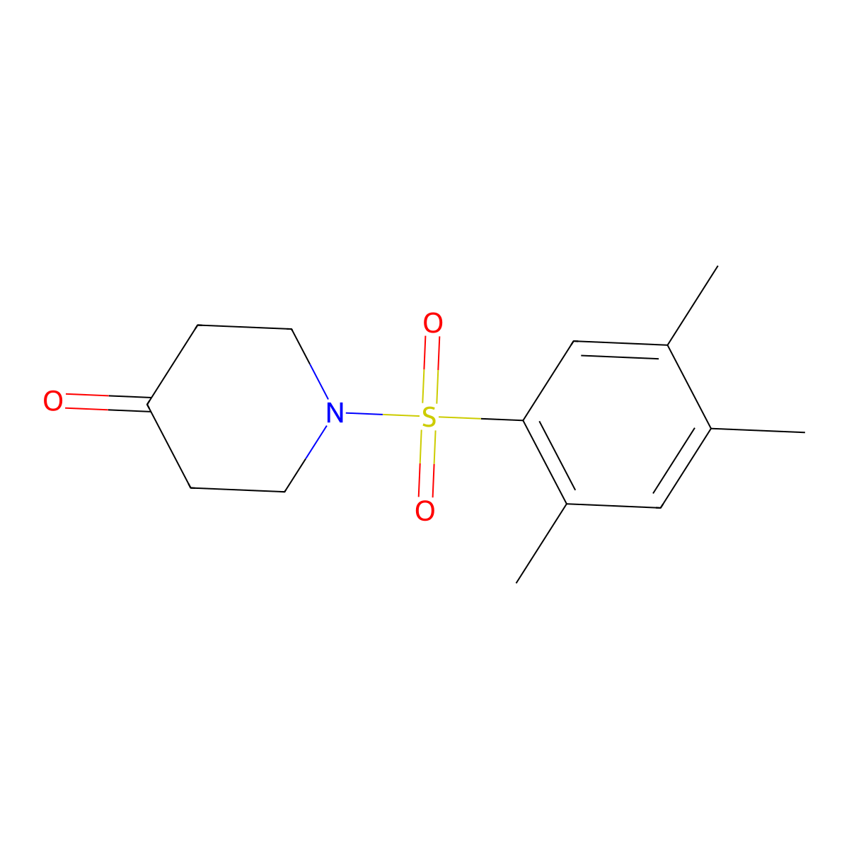 1-[(2,4,5-Trimethylphenyl)sulfonyl]piperidin-4-one molecular structure, CAS 1171605-05-2
