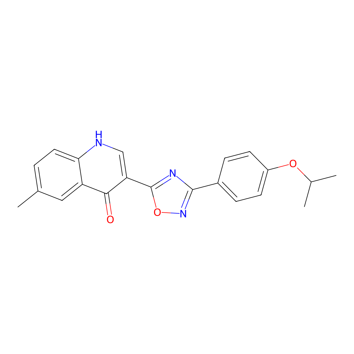 3-(3-(4-isopropoxyphenyl)-1,2,4-oxadiazol-5-yl)-6-methylquinolin-4(1H)-one molecular structure, CAS 1171608-09-5