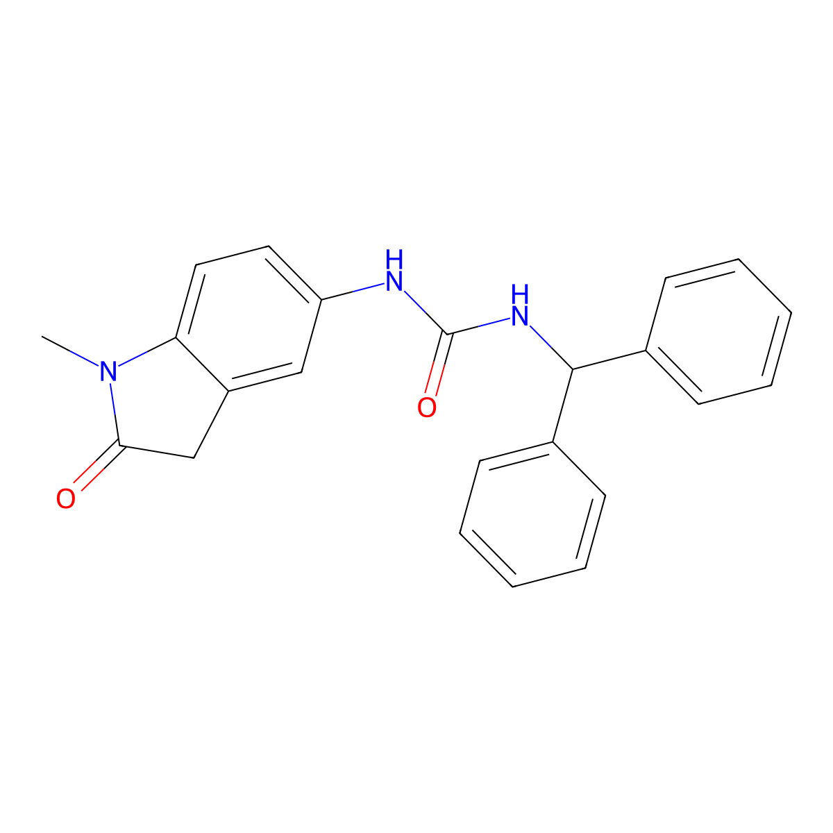 1-Benzhydryl-3-(1-methyl-2-oxoindolin-5-yl)urea molecular structure, CAS 1171608-45-9