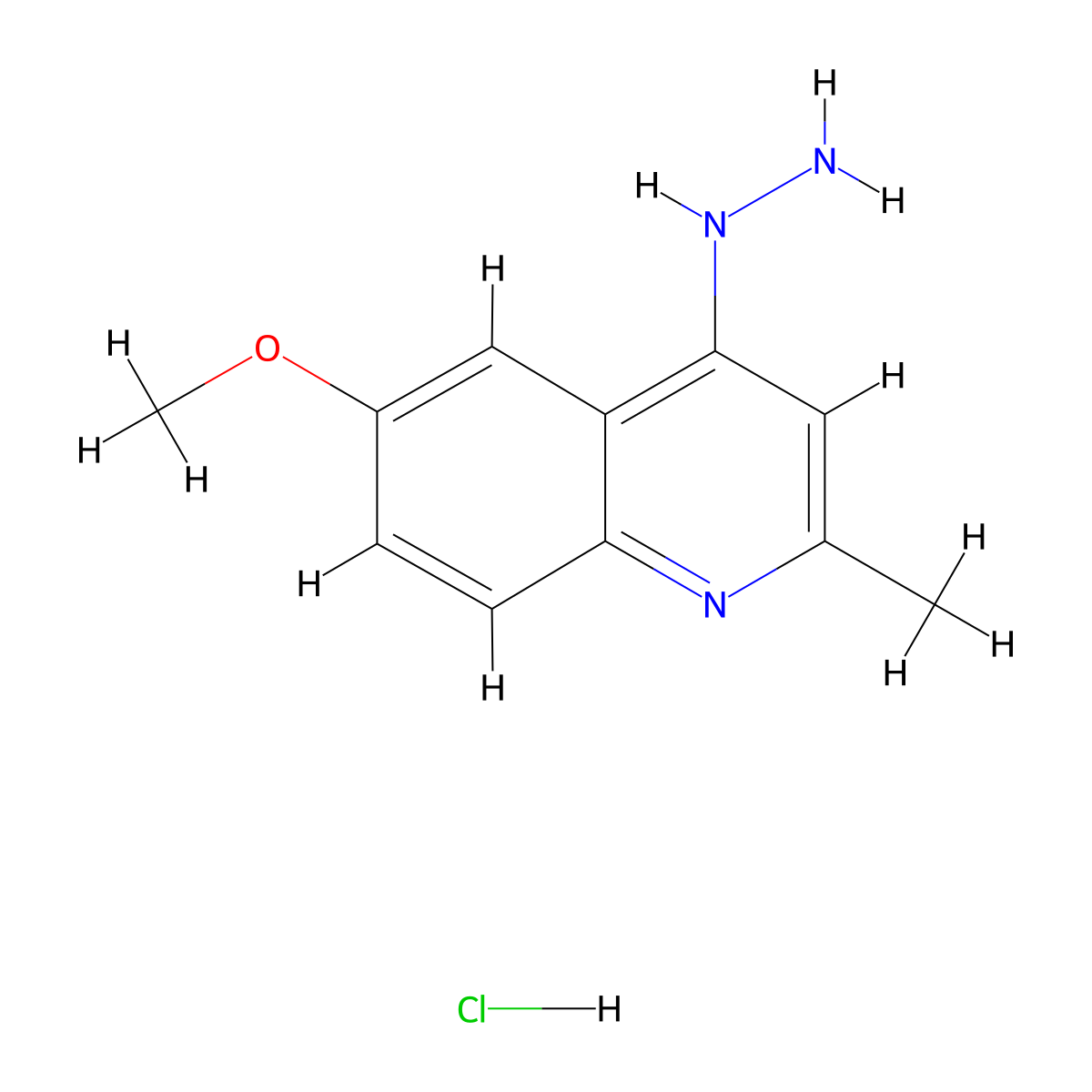 4-Hydrazino-6-methoxy-2-methylquinoline hydrochloride molecular structure, CAS 1171611-95-2