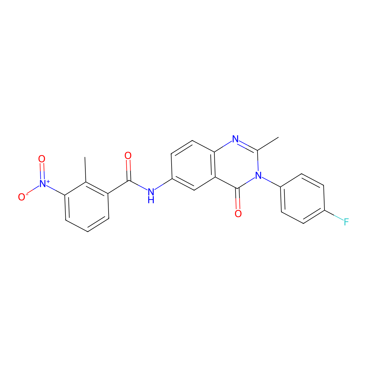 N-[3-(4-fluorophenyl)-2-methyl-4-oxo-3,4-dihydroquinazolin-6-yl]-2-methyl-3-nitrobenzamide molecular structure, CAS 1171612-36-4