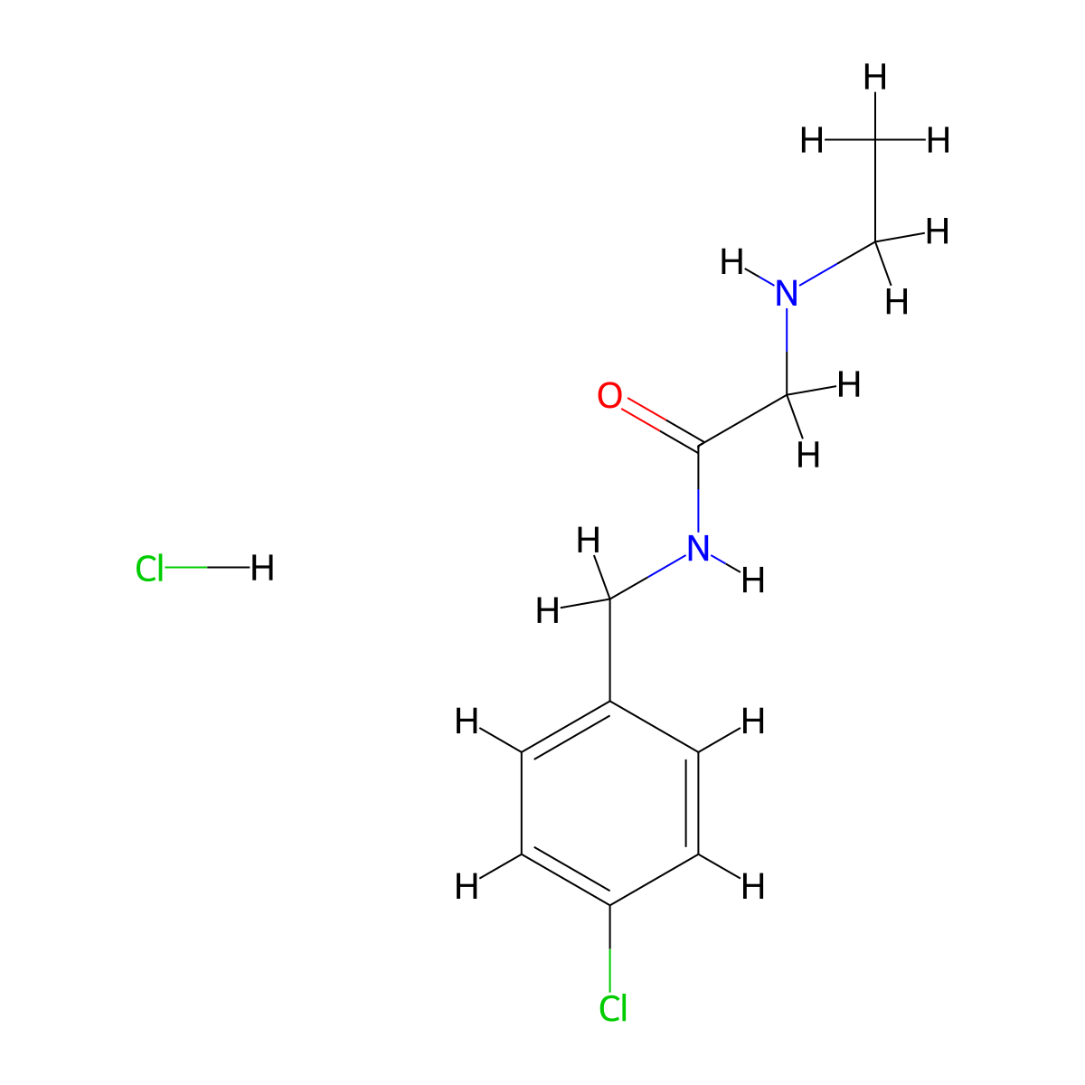 N-(4-chlorobenzyl)-2-(ethylamino)acetamide hydrochloride molecular structure, CAS 1171614-62-2