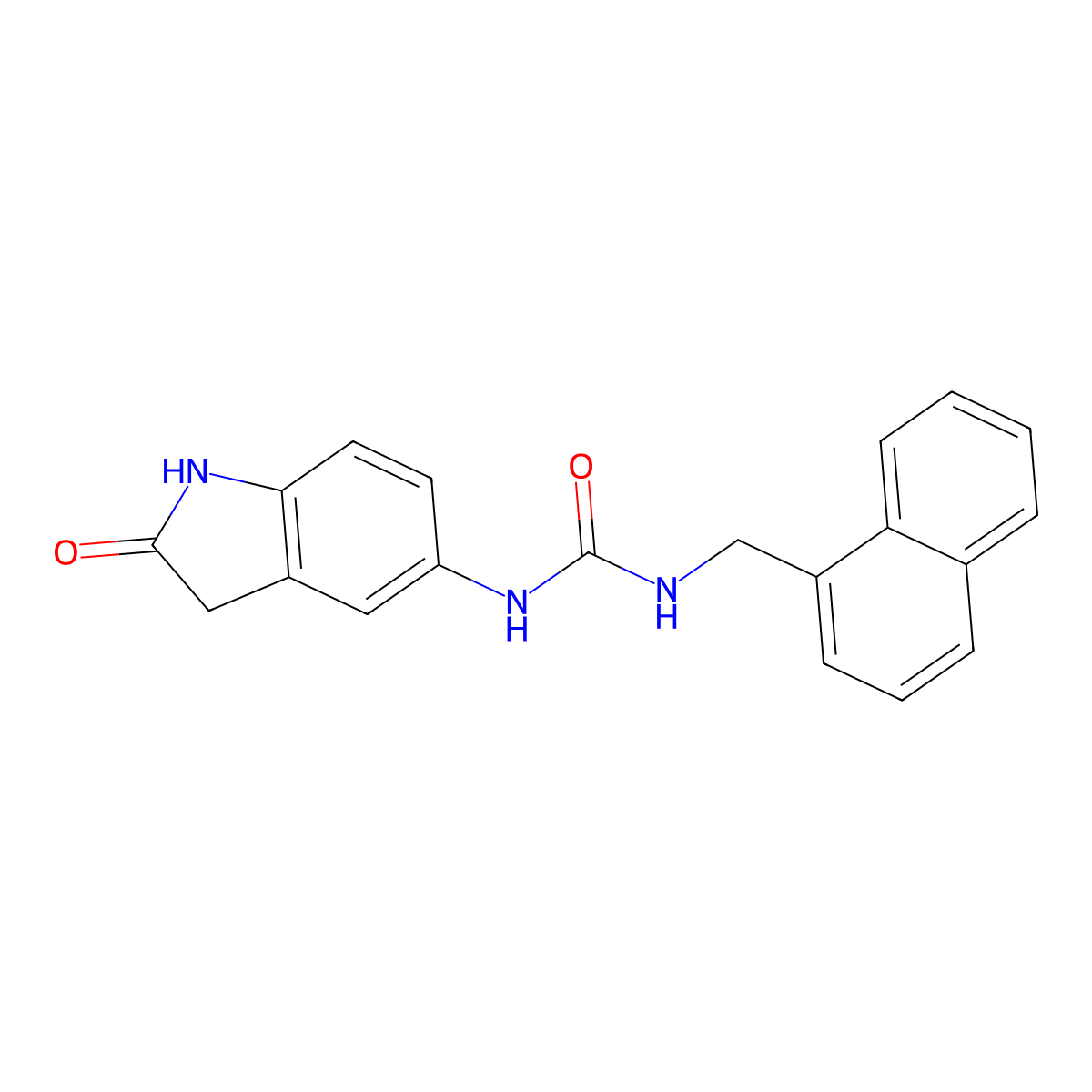 1-(Naphthalen-1-ylmethyl)-3-(2-oxoindolin-5-yl)urea molecular structure, CAS 1171617-85-8