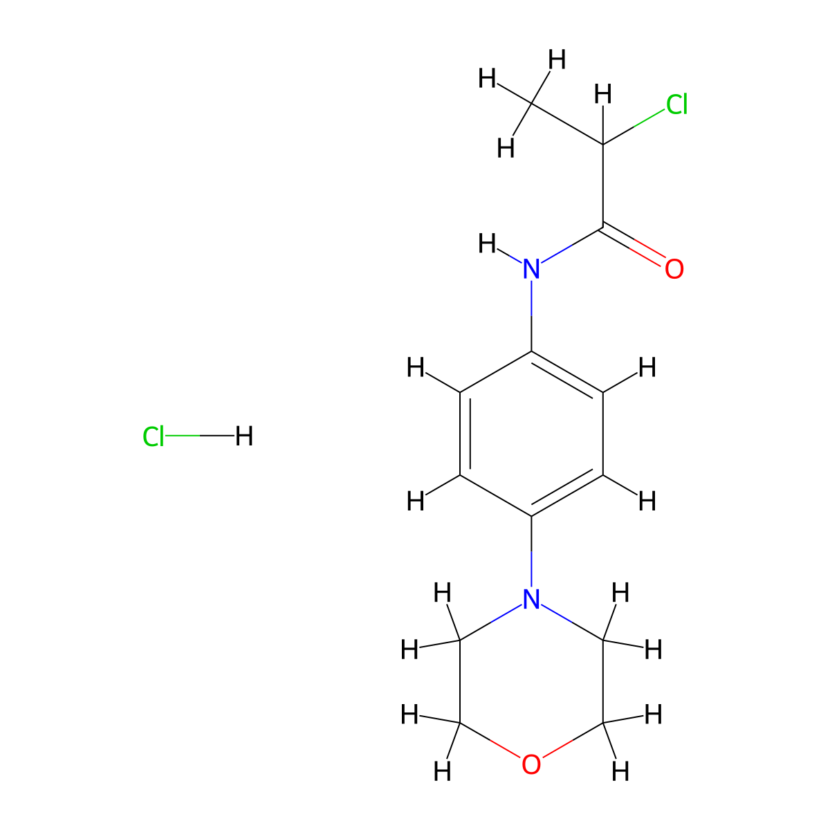 2-chloro-N-(4-morpholin-4-ylphenyl)propanamide hydrochloride molecular structure, CAS 1171620-74-8