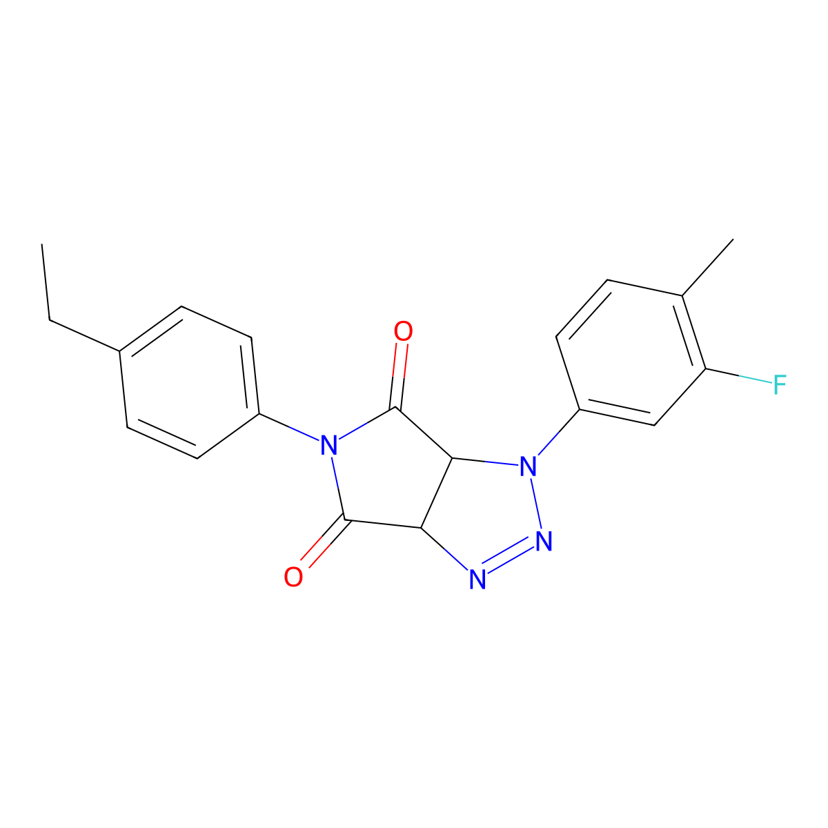 5-(4-ethylphenyl)-1-(3-fluoro-4-methylphenyl)-1,6a-dihydropyrrolo[3,4-d][1,2,3]triazole-4,6(3aH,5H)-dione molecular structure, CAS 1171622-46-0