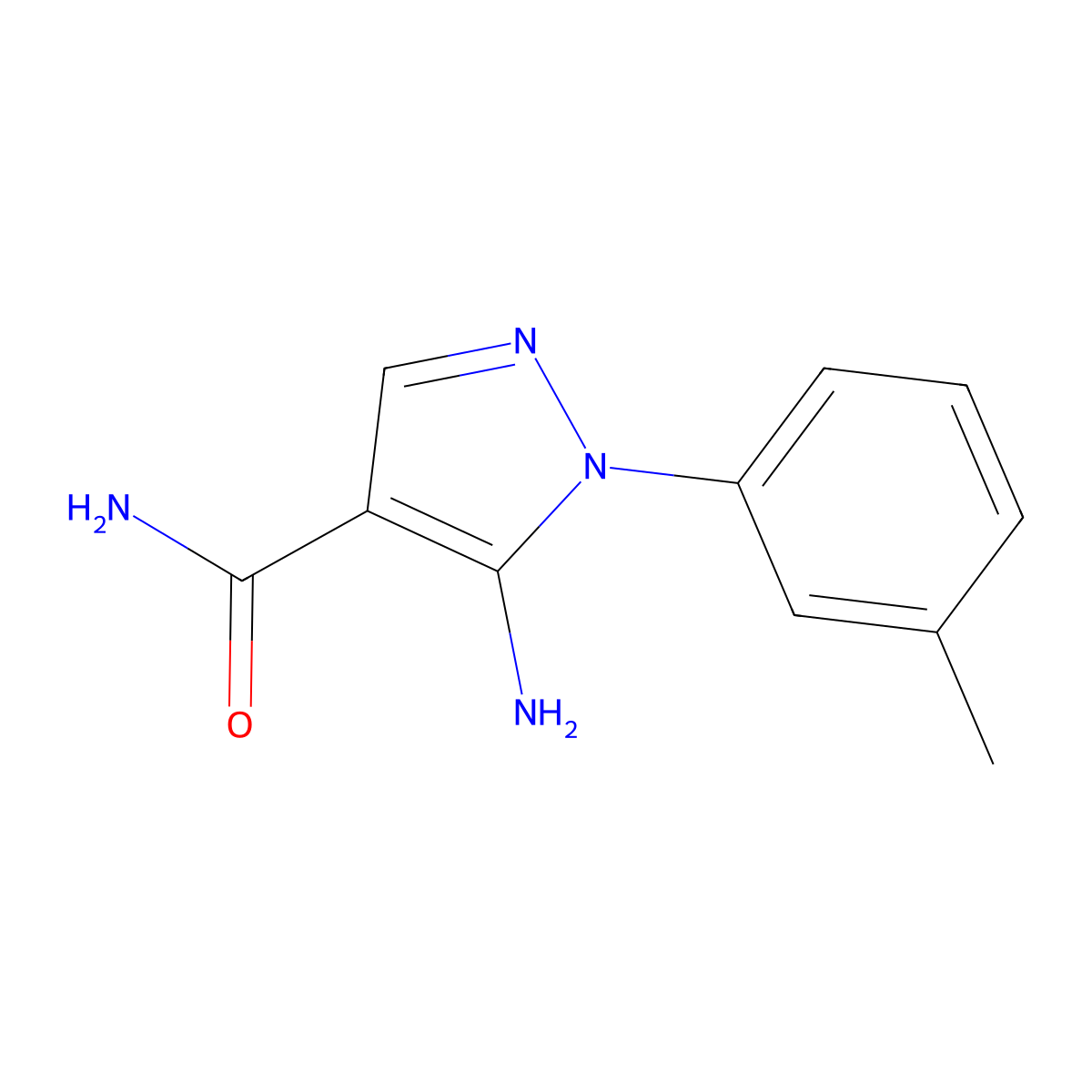 5-amino-1-(3-methylphenyl)-1H-pyrazole-4-carboxamide molecular structure, CAS 1171627-74-9