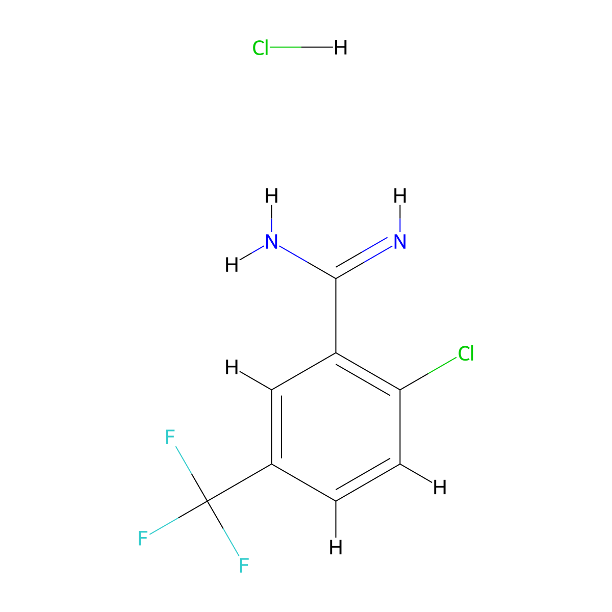 2-Chloro-5-trifluoromethyl-benzamidine hydrochloride molecular structure, CAS 1171628-53-7