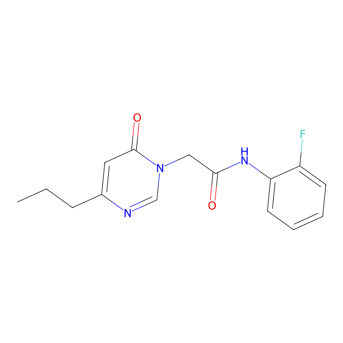 N-(2-fluorophenyl)-2-(6-oxo-4-propylpyrimidin-1(6H)-yl)acetamide molecular structure, CAS 1171631-52-9