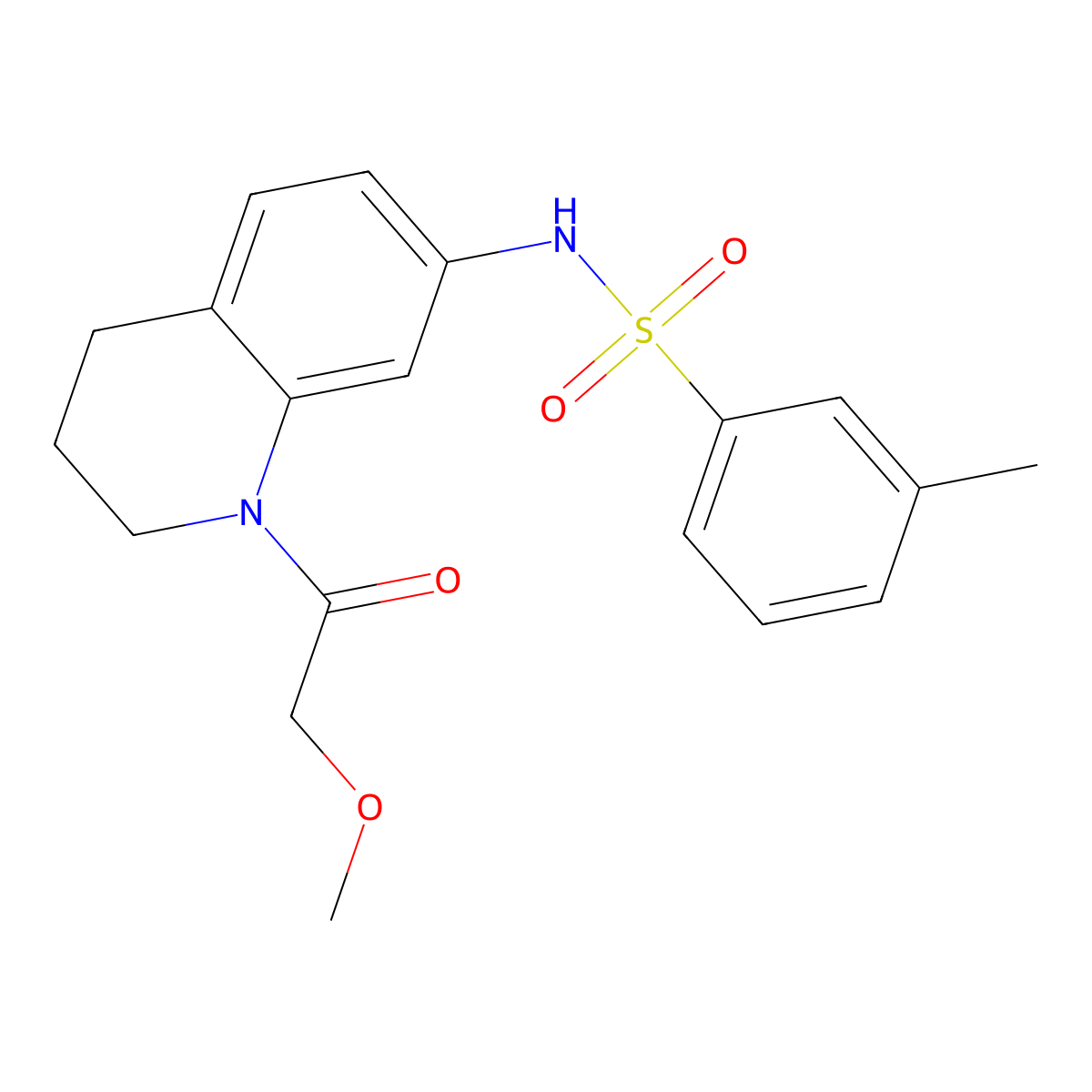 N-(1-(2-methoxyacetyl)-1,2,3,4-tetrahydroquinolin-7-yl)-3-methylbenzenesulfonamide molecular structure, CAS 1171632-45-3