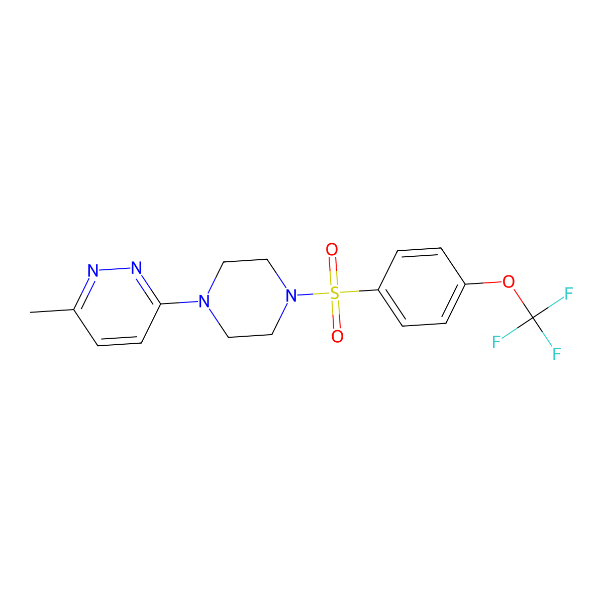 3-Methyl-6-(4-((4-(trifluoromethoxy)phenyl)sulfonyl)piperazin-1-yl)pyridazine molecular structure, CAS 1171632-50-0