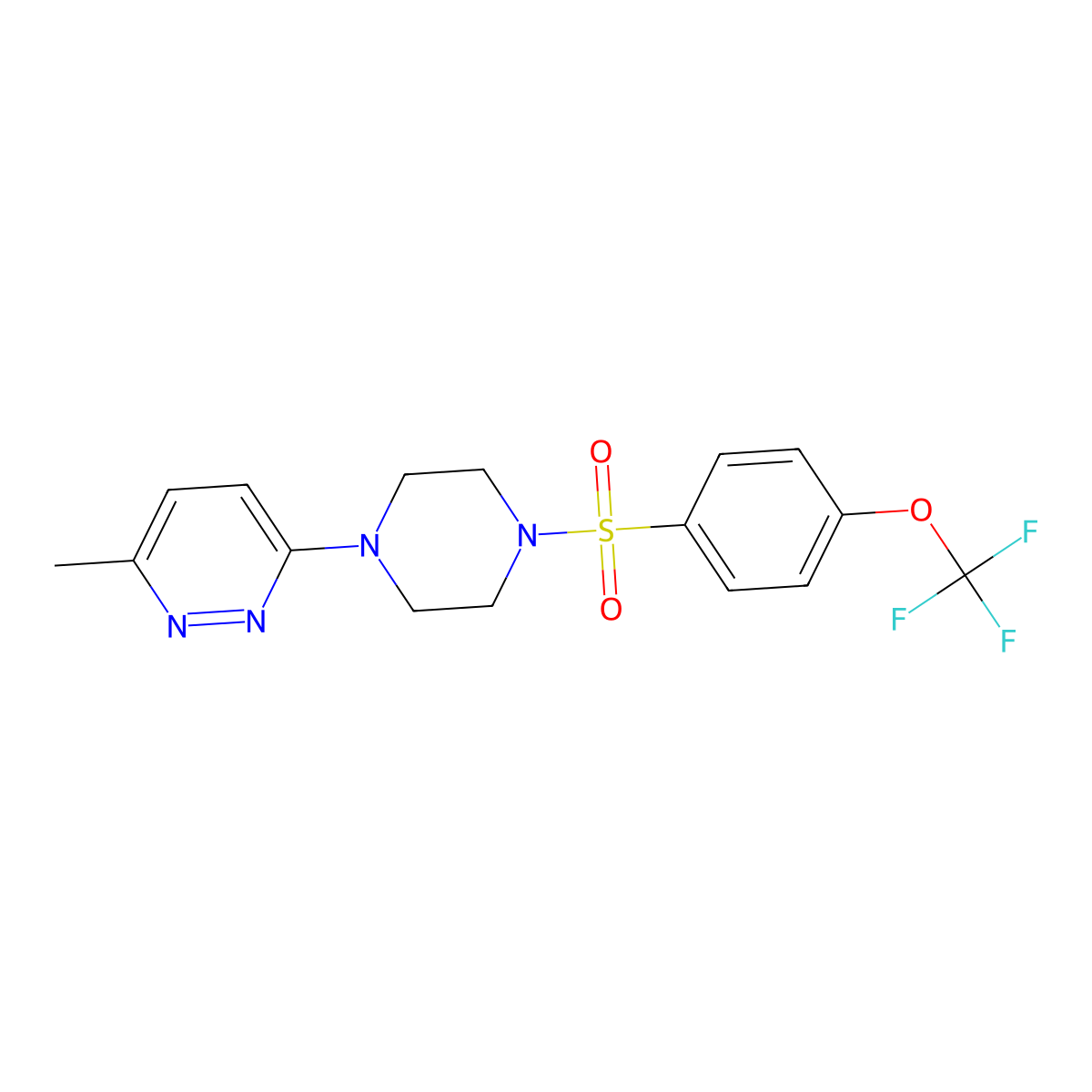 3-Methyl-6-(4-((4-(trifluoromethoxy)phenyl)sulfonyl)piperazin-1-yl)pyridazine molecular structure, CAS 1171632-50-0