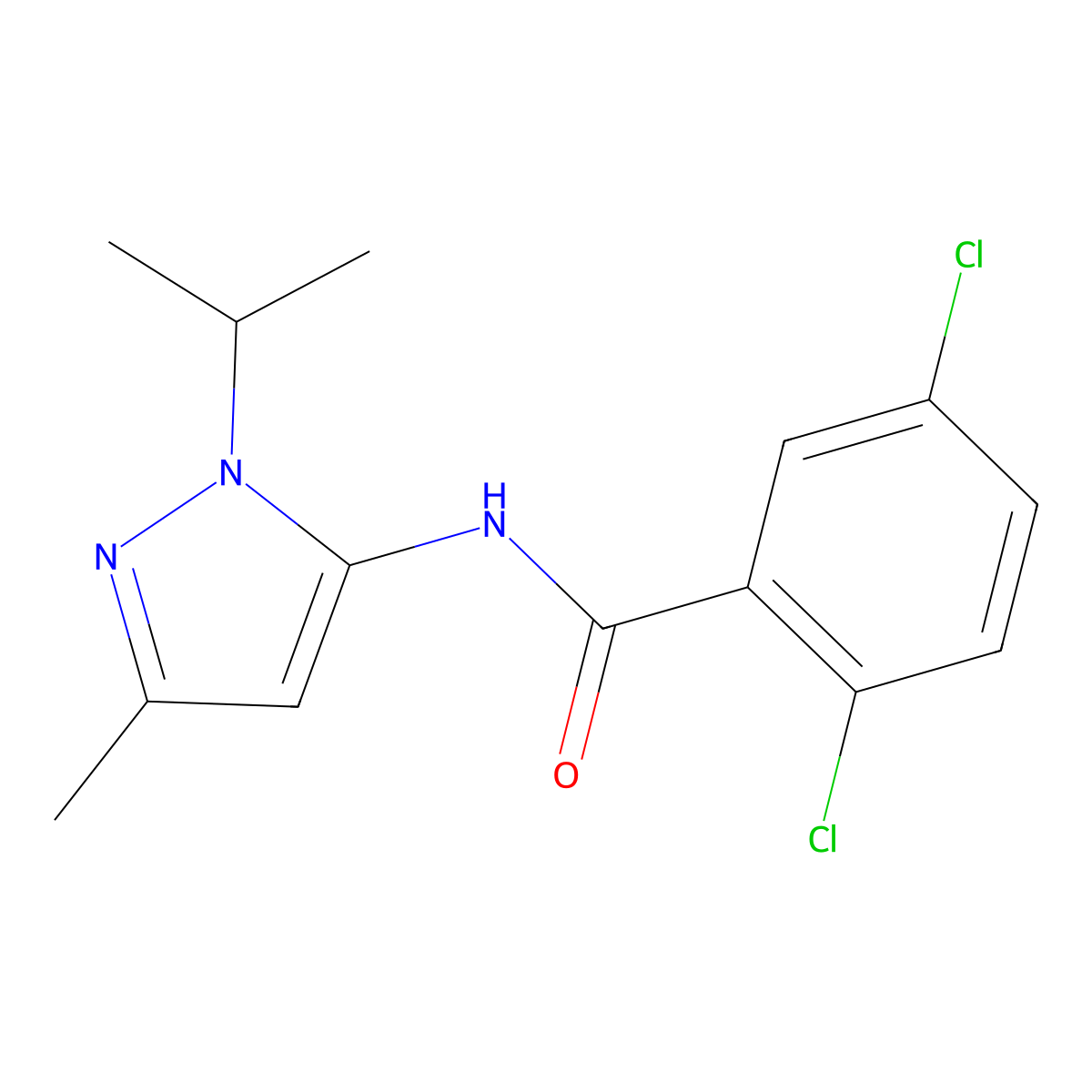 2,5-dichloro-N-(1-isopropyl-3-methyl-1H-pyrazol-5-yl)benzamide molecular structure, CAS 1171632-55-5