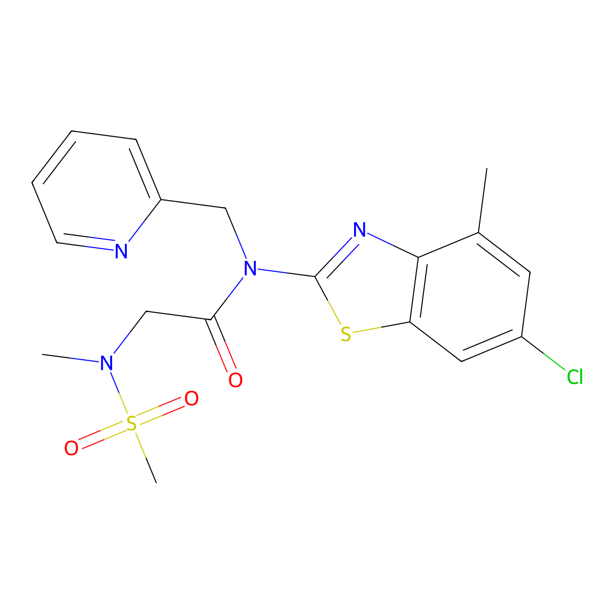N-(6-chloro-4-methylbenzo[d]thiazol-2-yl)-2-(N-methylmethylsulfonamido)-N-(pyridin-2-ylmethyl)acetamide molecular structure, CAS 1171634-40-4