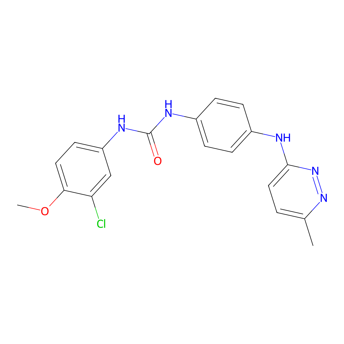 1-(3-Chloro-4-methoxyphenyl)-3-(4-((6-methylpyridazin-3-yl)amino)phenyl)urea molecular structure, CAS 1171636-46-6