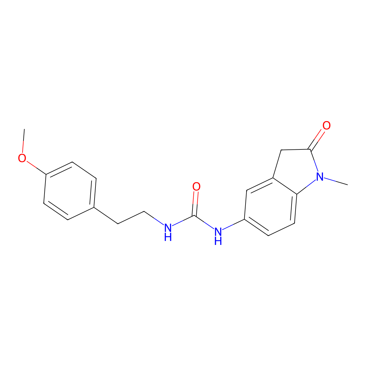 1-(4-Methoxyphenethyl)-3-(1-methyl-2-oxoindolin-5-yl)urea molecular structure, CAS 1171636-65-9