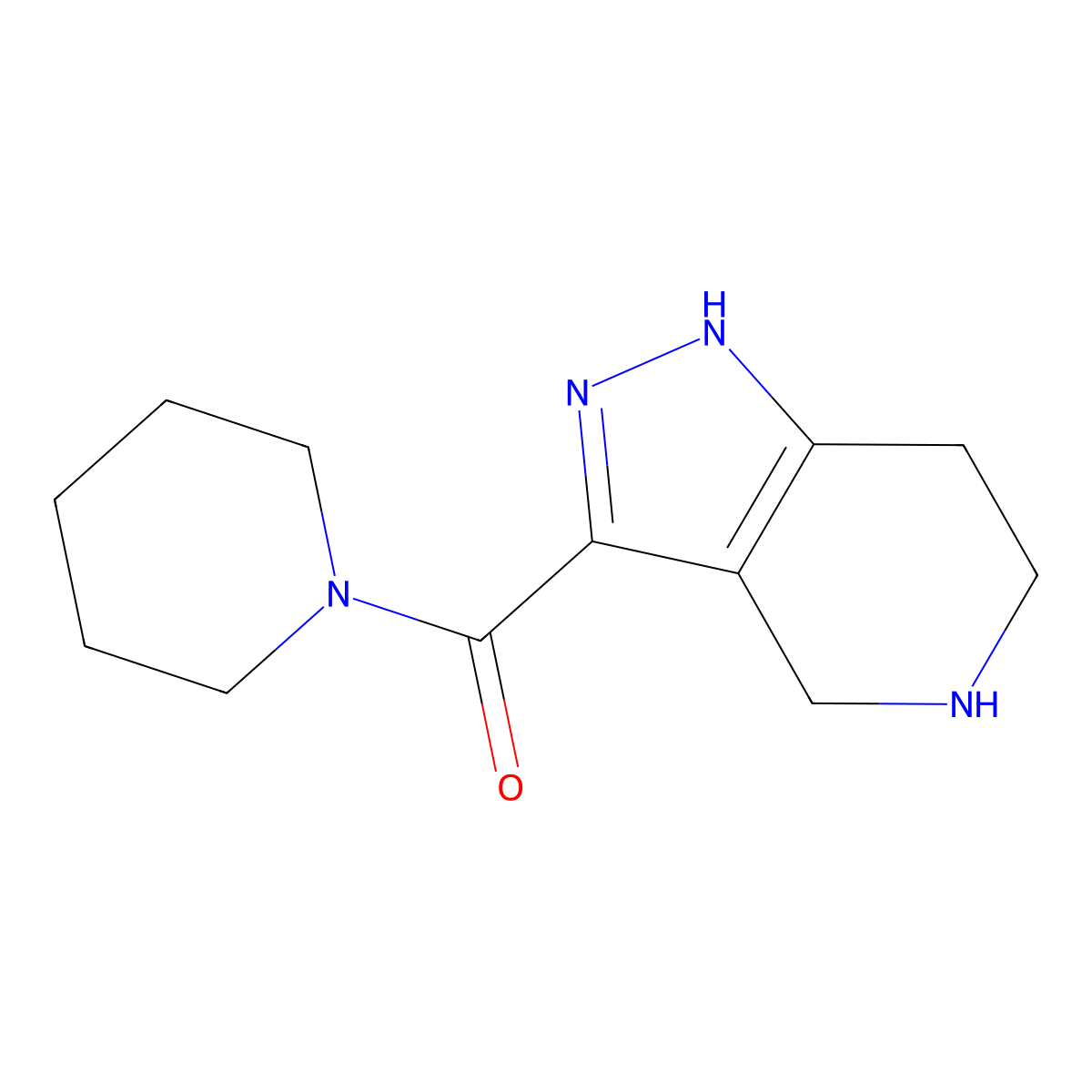 Piperidin-1-yl(4,5,6,7-tetrahydro-2H-pyrazolo[4,3-c]pyridin-3-yl)methanone molecular structure, CAS 1171638-86-0