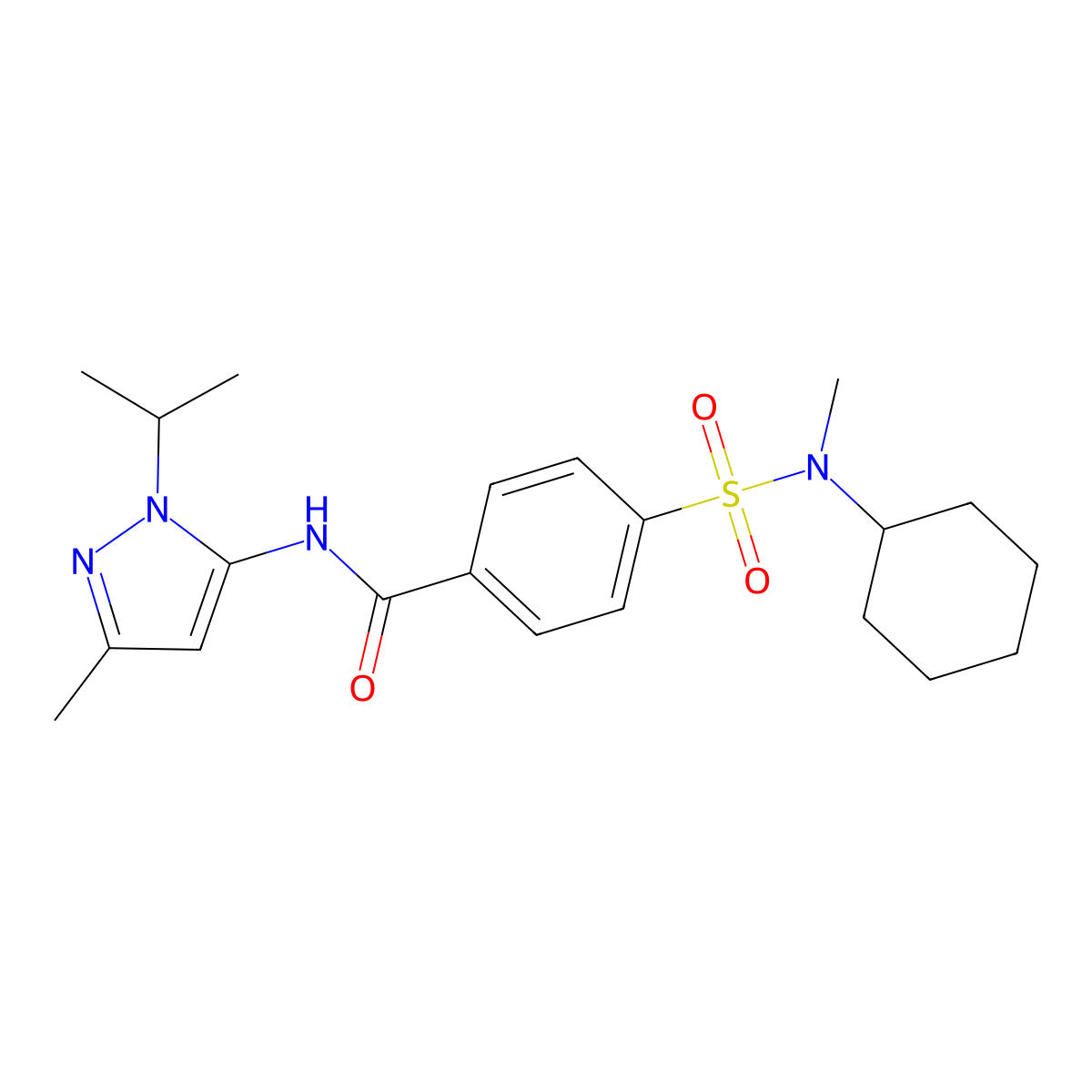 4-(N-cyclohexyl-N-methylsulfamoyl)-N-(1-isopropyl-3-methyl-1H-pyrazol-5-yl)benzamide molecular structure, CAS 1171639-65-8