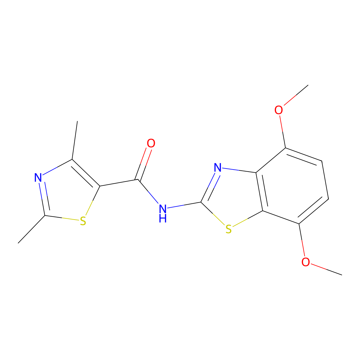 N-(4,7-dimethoxybenzo[d]thiazol-2-yl)-2,4-dimethylthiazole-5-carboxamide molecular structure, CAS 1171641-79-4