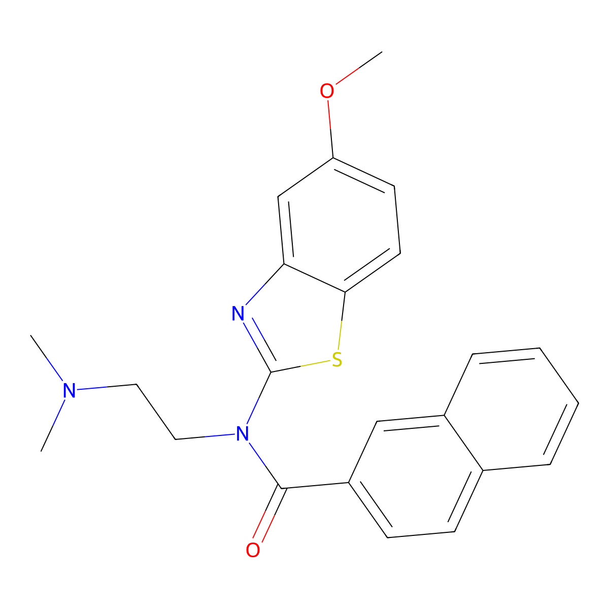 N-[2-(Dimethylamino)ethyl]-N-(5-methoxy-2-benzothiazolyl)-2-naphthalenecarboxamide molecular structure, CAS 1171641-85-2