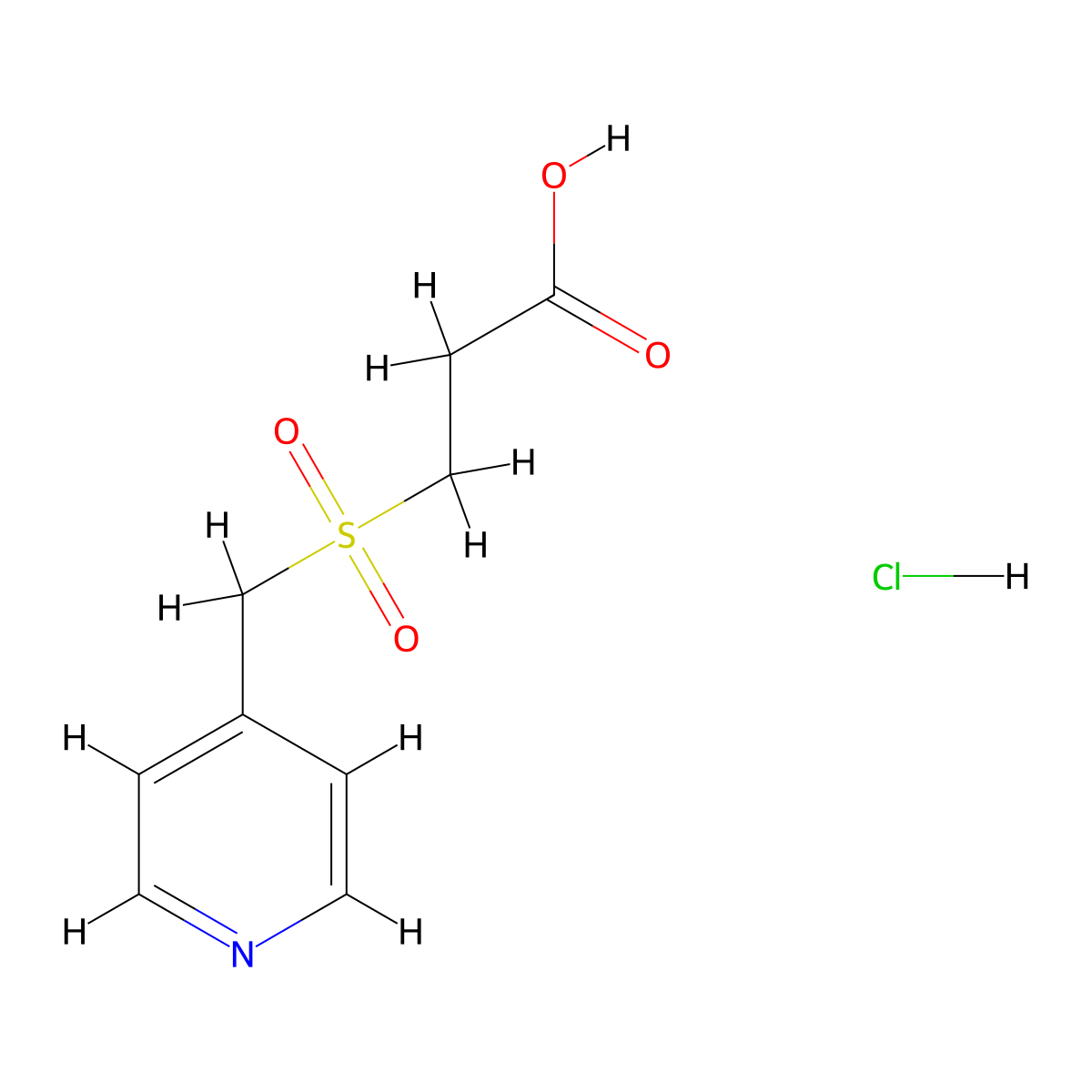 3-(Pyridin-4-ylmethanesulfonyl)propanoic acid hydrochloride molecular structure, CAS 1171643-43-8