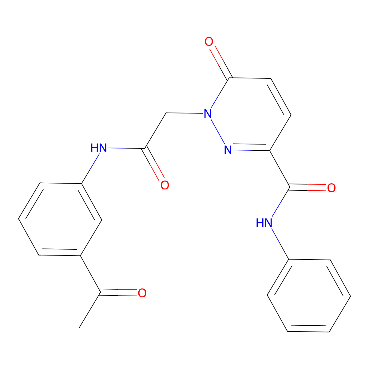 1-{[(3-acetylphenyl)carbamoyl]methyl}-6-oxo-N-phenyl-1,6-dihydropyridazine-3-carboxamide molecular structure, CAS 1171644-59-9