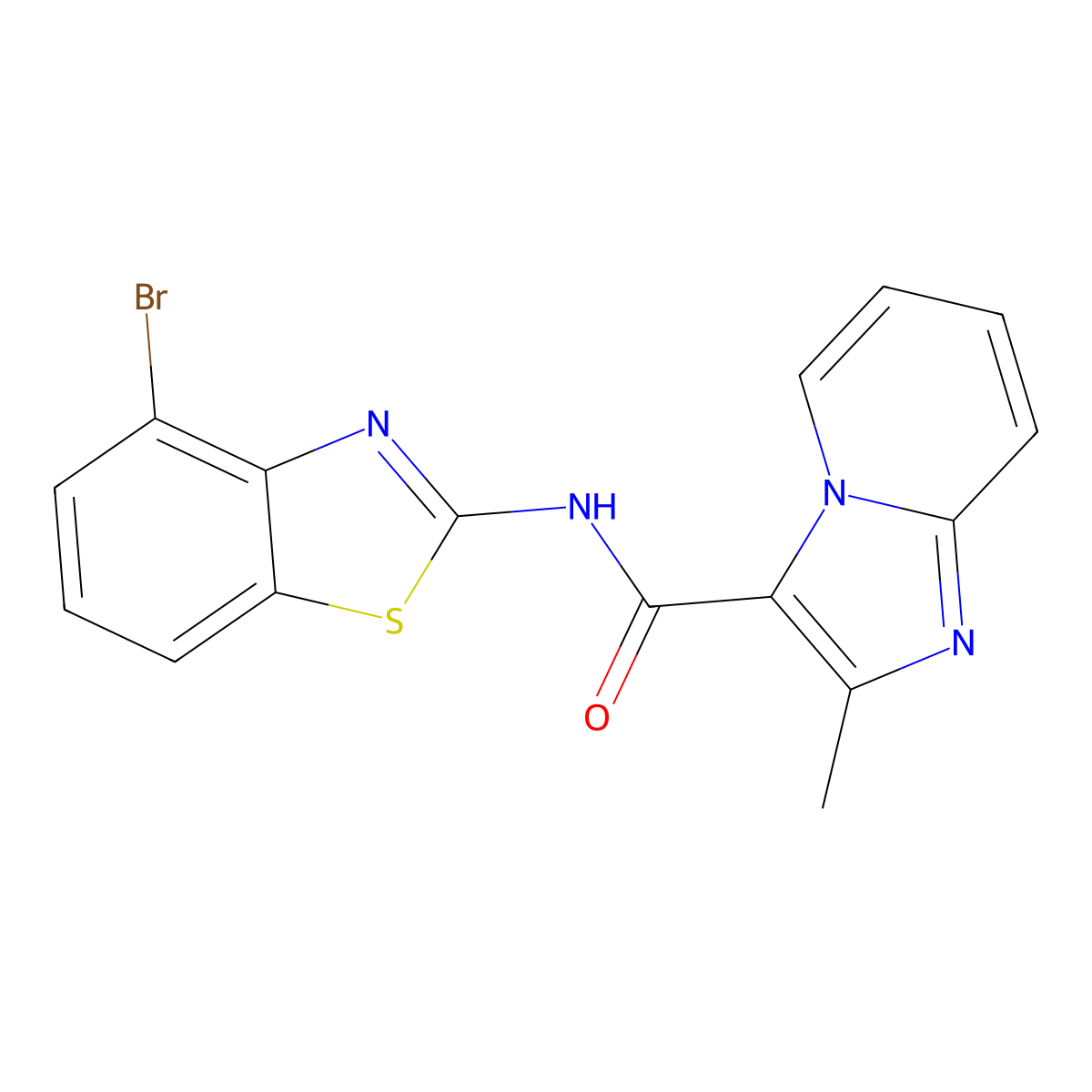 N-(4-bromobenzo[d]thiazol-2-yl)-2-methylimidazo[1,2-a]pyridine-3-carboxamide molecular structure, CAS 1171646-06-2