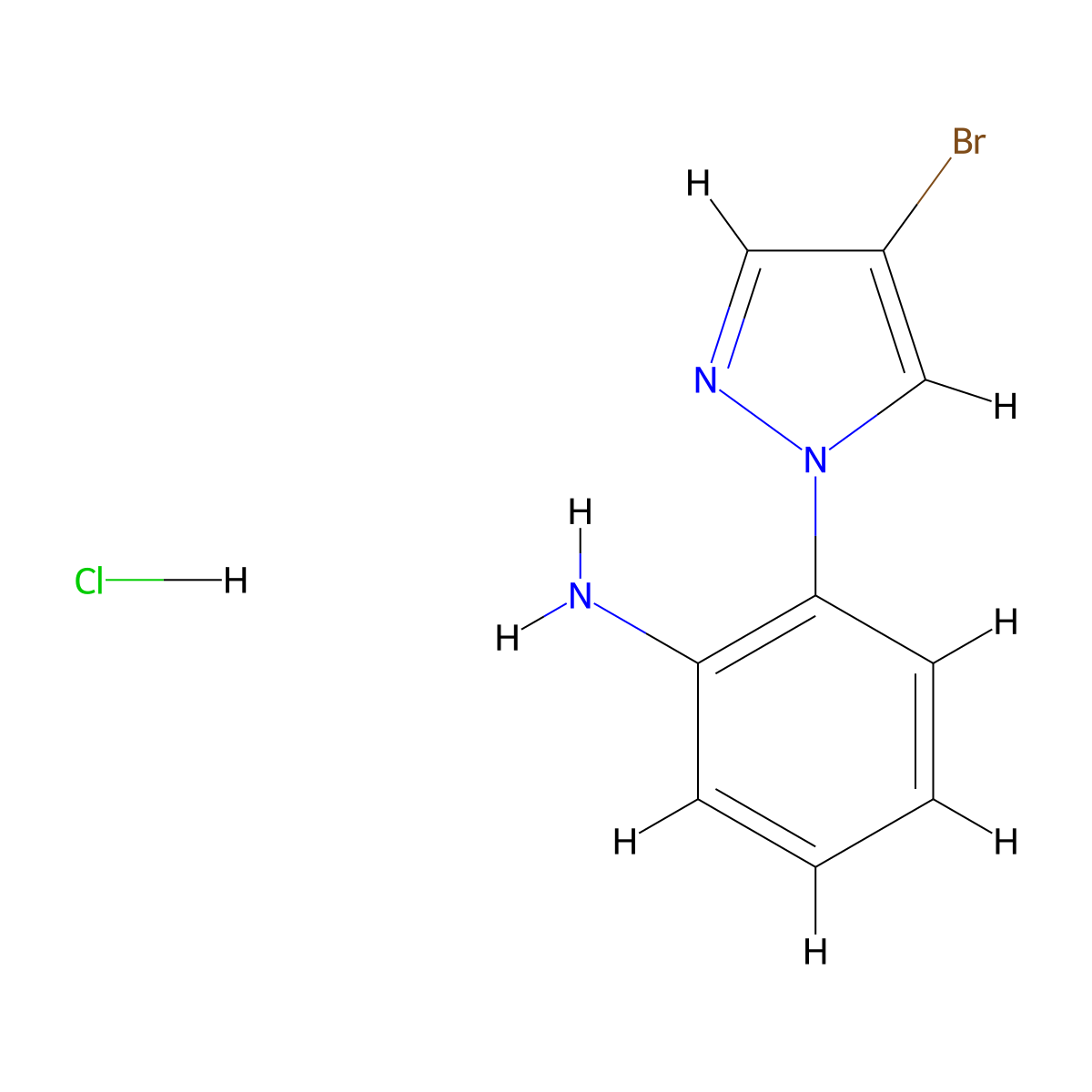 2-(4-bromo-1H-pyrazol-1-yl)aniline hydrochloride molecular structure, CAS 1171646-80-2