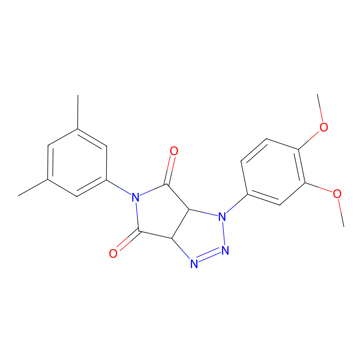 1-(3,4-dimethoxyphenyl)-5-(3,5-dimethylphenyl)-1H,3aH,4H,5H,6H,6aH-pyrrolo[3,4-d][1,2,3]triazole-4,6-dione molecular structure, CAS 1171646-98-2