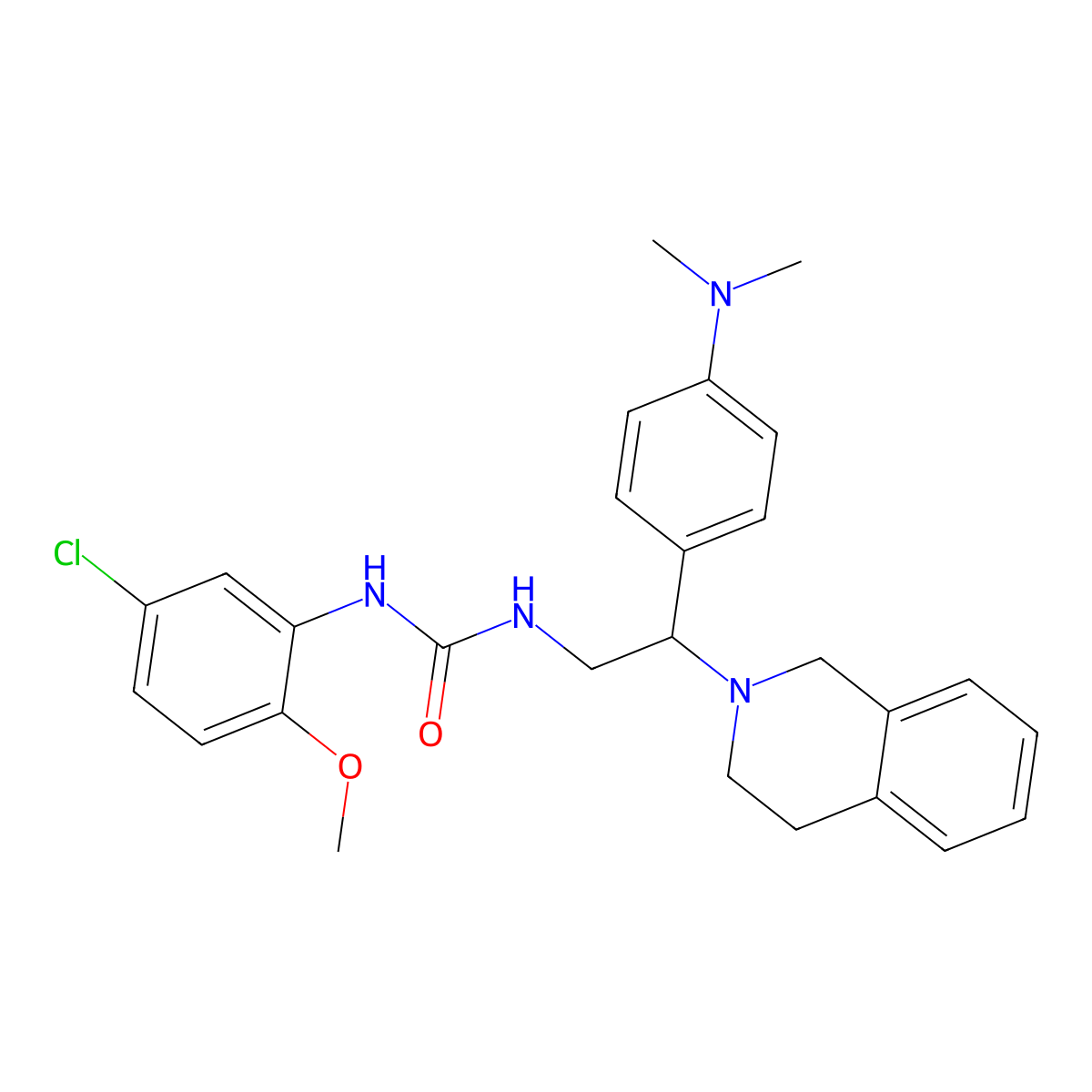 1-(5-chloro-2-methoxyphenyl)-3-(2-(3,4-dihydroisoquinolin-2(1H)-yl)-2-(4-(dimethylamino)phenyl)ethyl)urea molecular structure, CAS 1171647-14-5