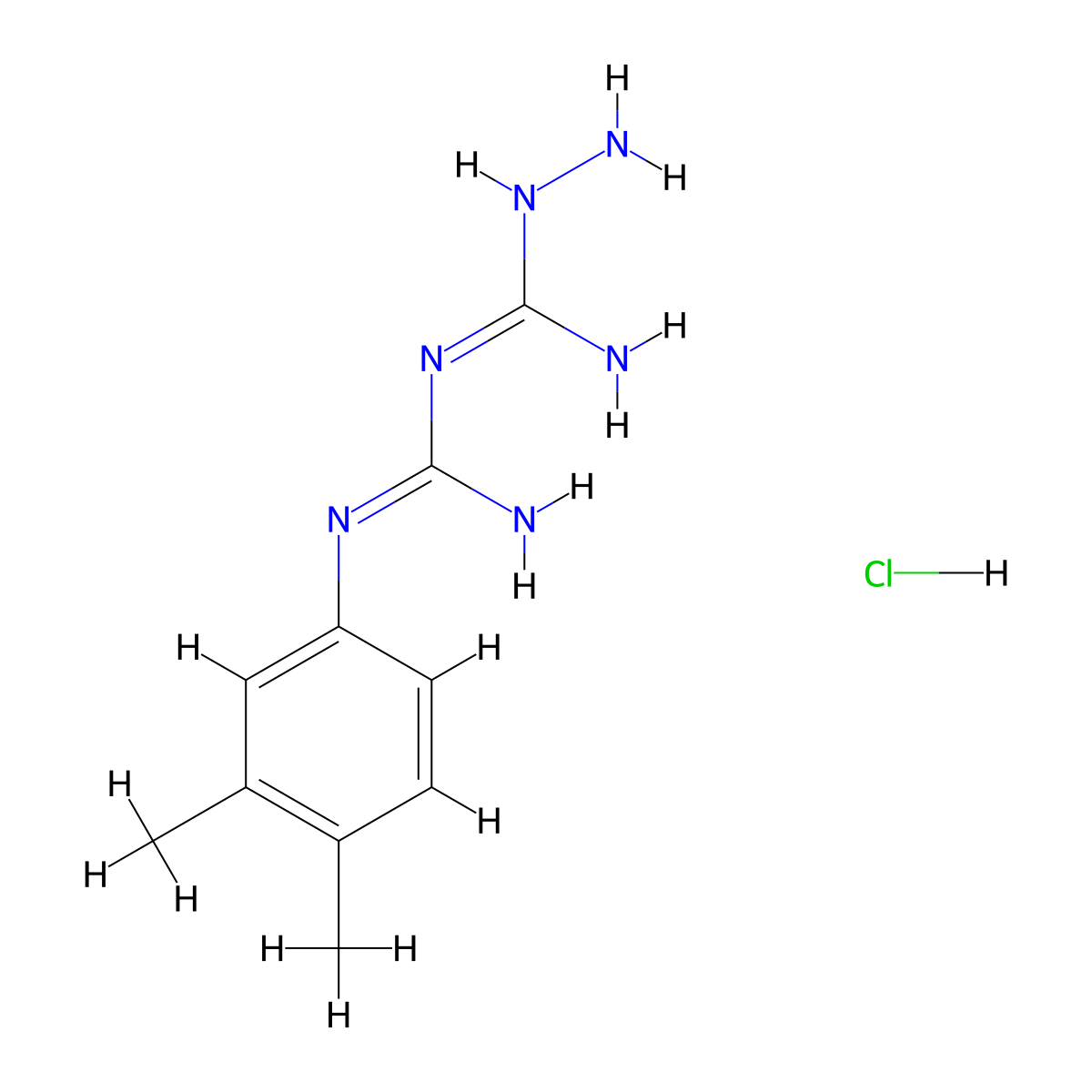 N-(3,4-Dimethylphenyl)-N'-[hydrazino(imino)-methyl]guanidine hydrochloride molecular structure, CAS 1171647-17-8