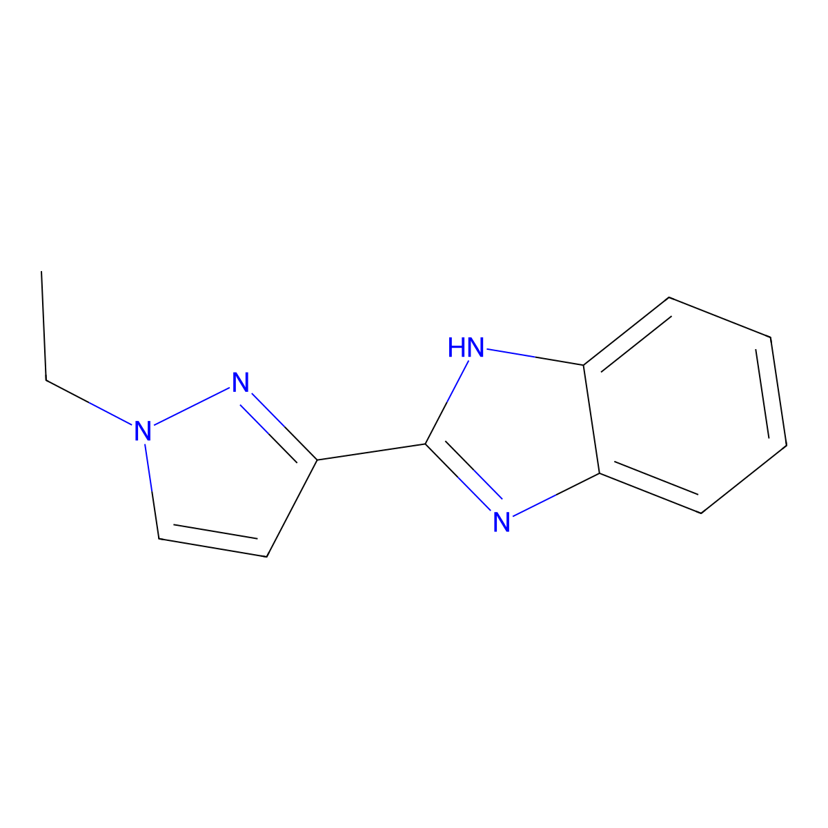 2-(1-Ethyl-1H-pyrazol-3-yl)-1H-benzo[d]imidazole molecular structure, CAS 1171649-67-4