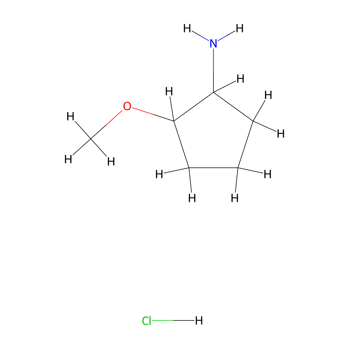 2-Methoxycyclopentanamine hydrochloride molecular structure, CAS 1171659-23-6
